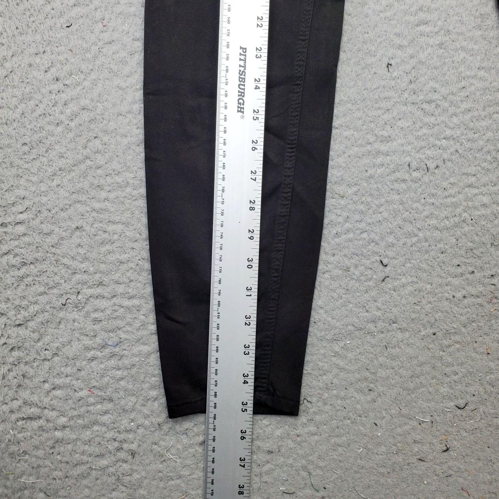 Zara Zara Womens Pants 36 Black Cotton Mid-Rise Flat Front Skinny Leg Chino Casual Flat Front Pants US Size 36 Womens Size 25" / US 0 / IT 36 - 3 Thumbnail