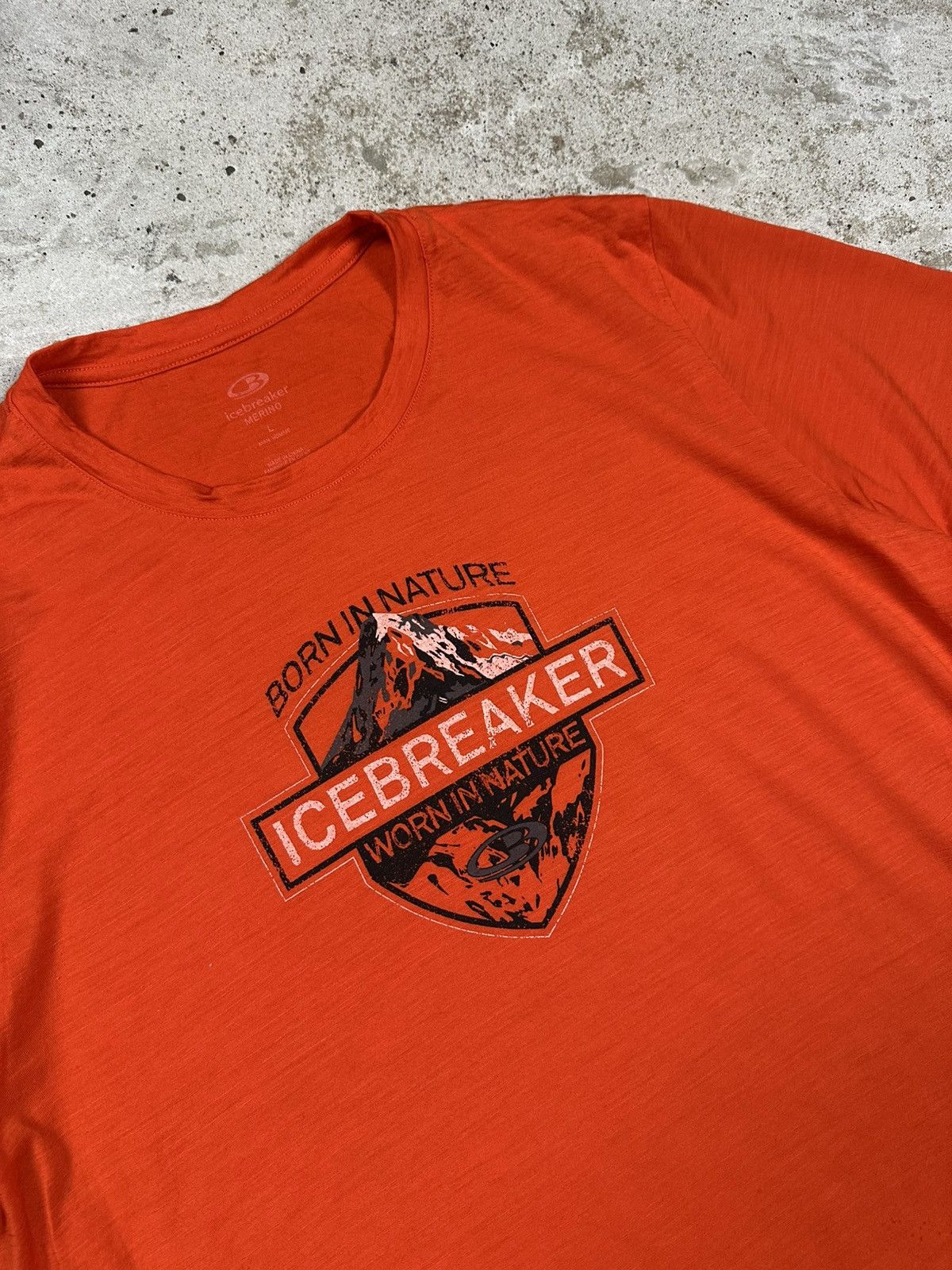 Icebreaker Icebreaker Merino Orange Print Logo Wool Tee Size US L / EU 52-54 / 3 - 4 Thumbnail
