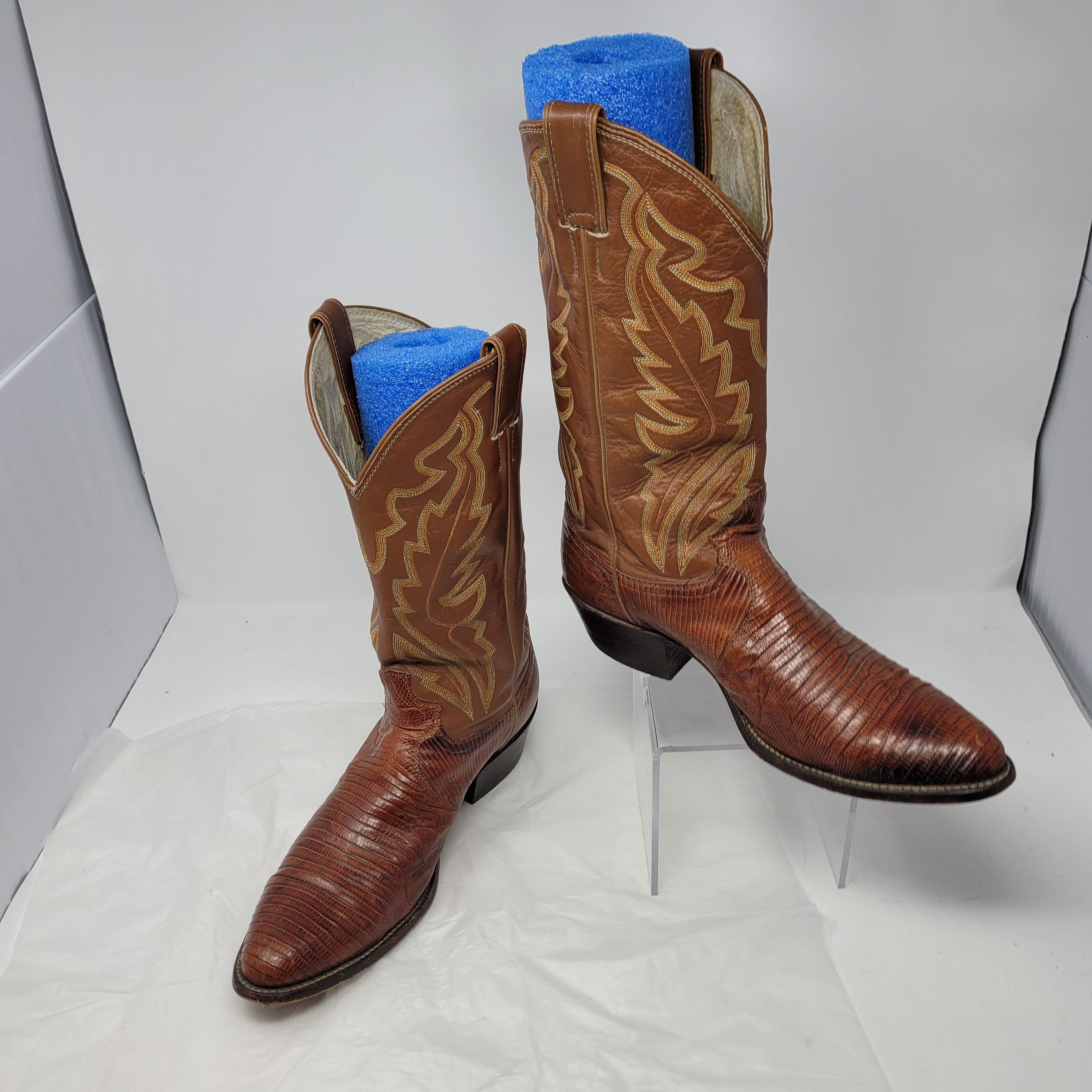 Justin Justin Exotic Western Boot Sz 10.5D Brown 8303 Lizard Size US 10.5 / EU 43-44 - 13 Thumbnail