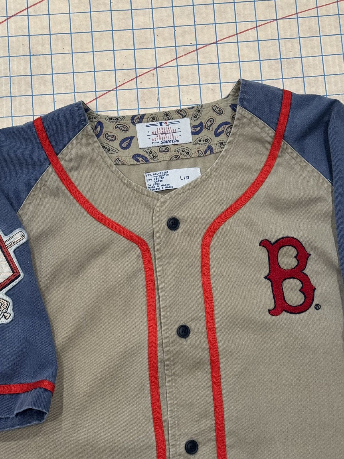 Starter Vintage Starter Boston Red Sox Tan Brown Jersey Mens Large Size US L / EU 52-54 / 3 - 6 Thumbnail