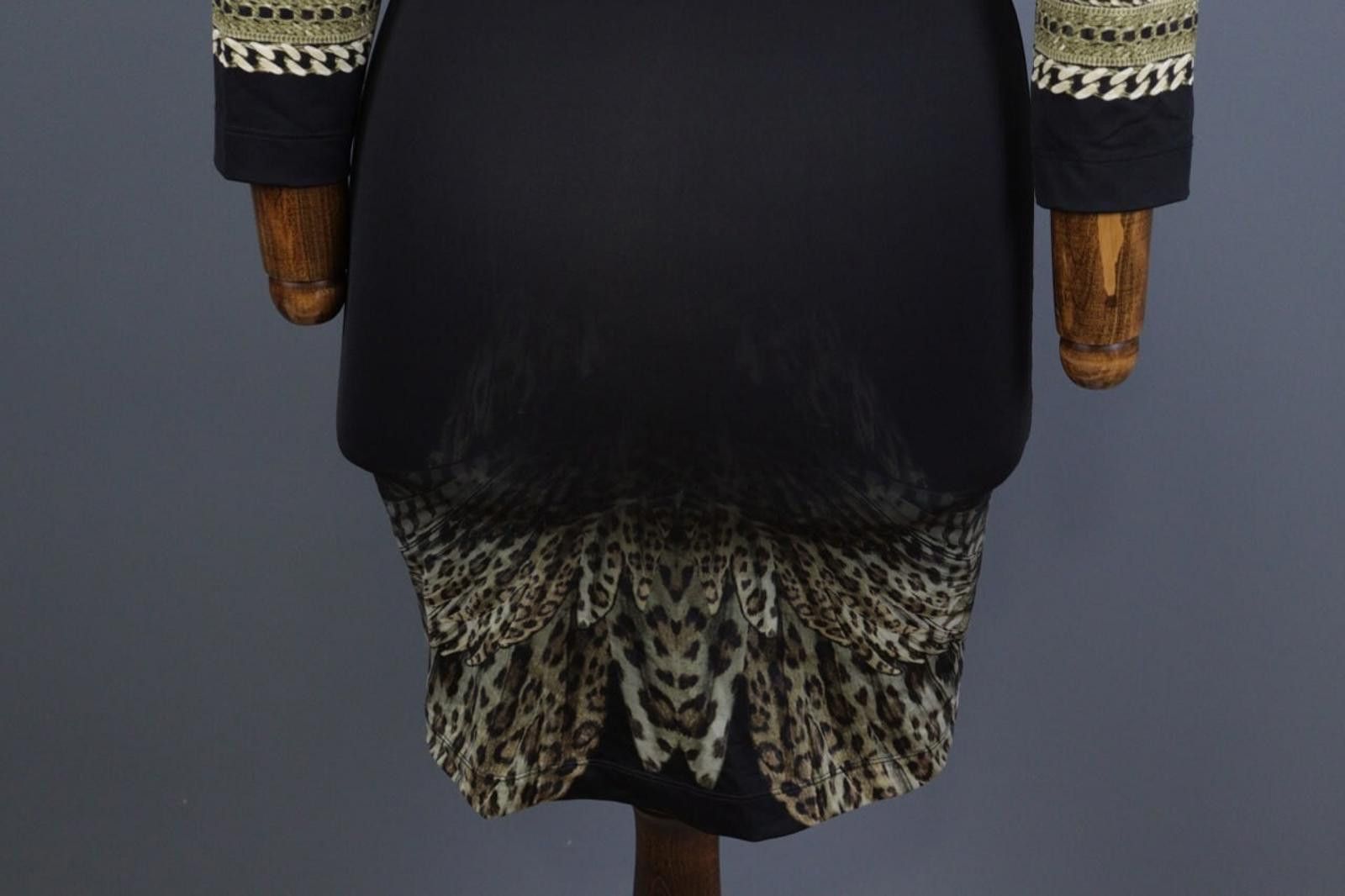 Just Cavalli Just Cavalli Black V-Neck Art Animals Knee Dress Size 40 Size M / US 6-8 / IT 42-44 - 8 Thumbnail