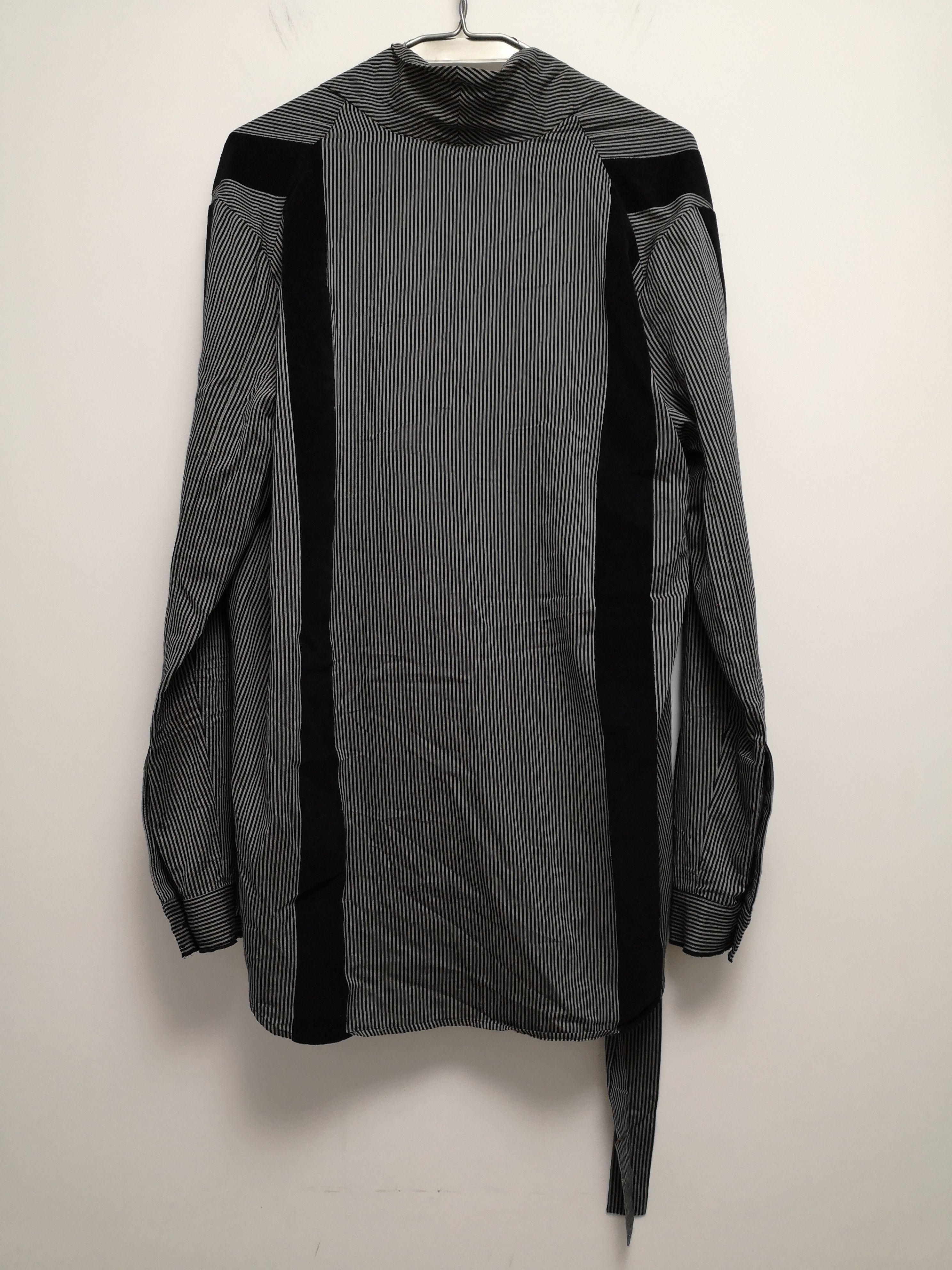 Damir Doma Stripe Shawl Collar Tie Side Shirt Size US S / EU 44-46 / 1 - 6 Thumbnail