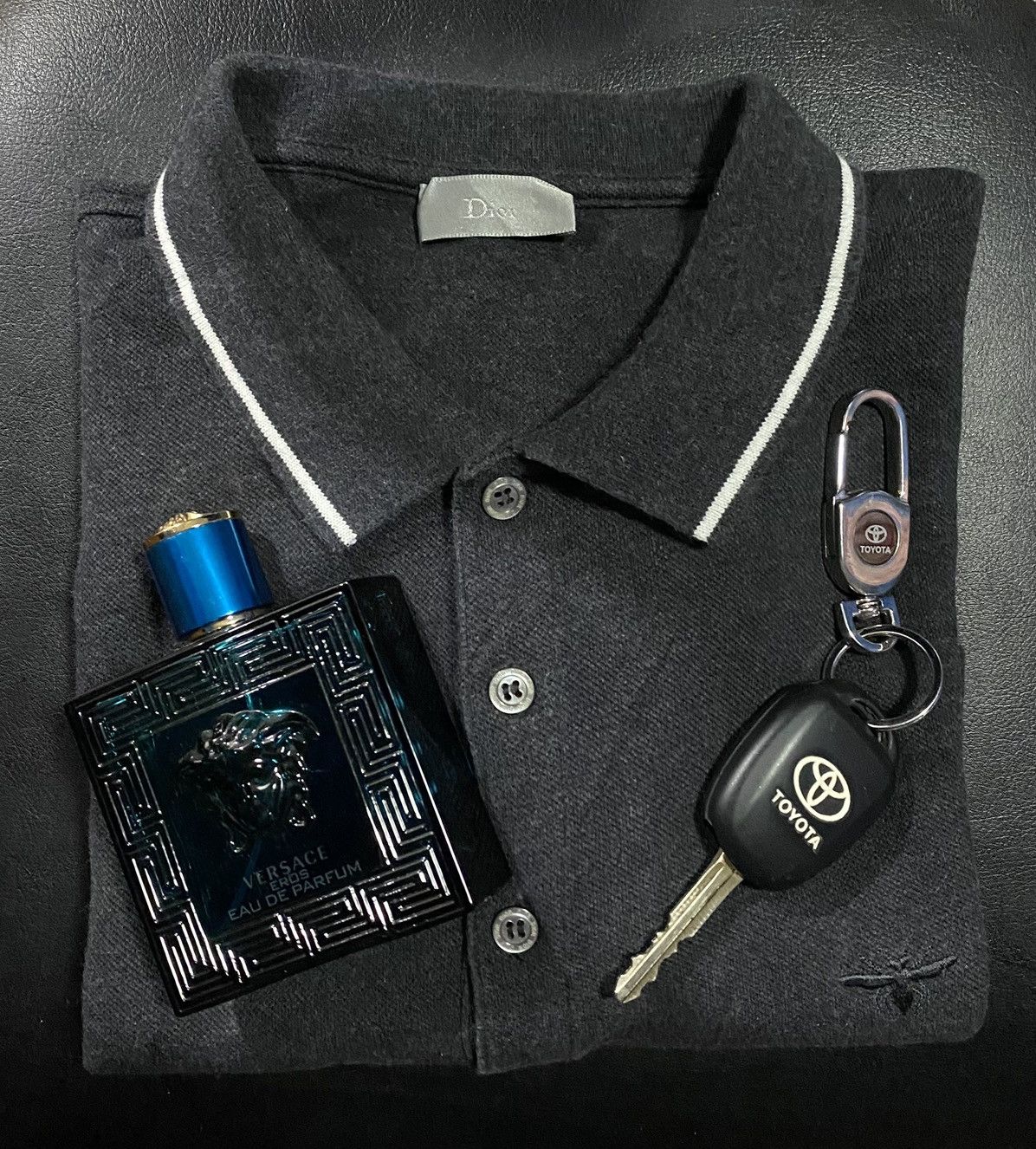Dior Dior Gray Wool Men’s Polo Shirt 0089 - Dior Size US L / EU 52-54 / 3 - 1 Thumbnail