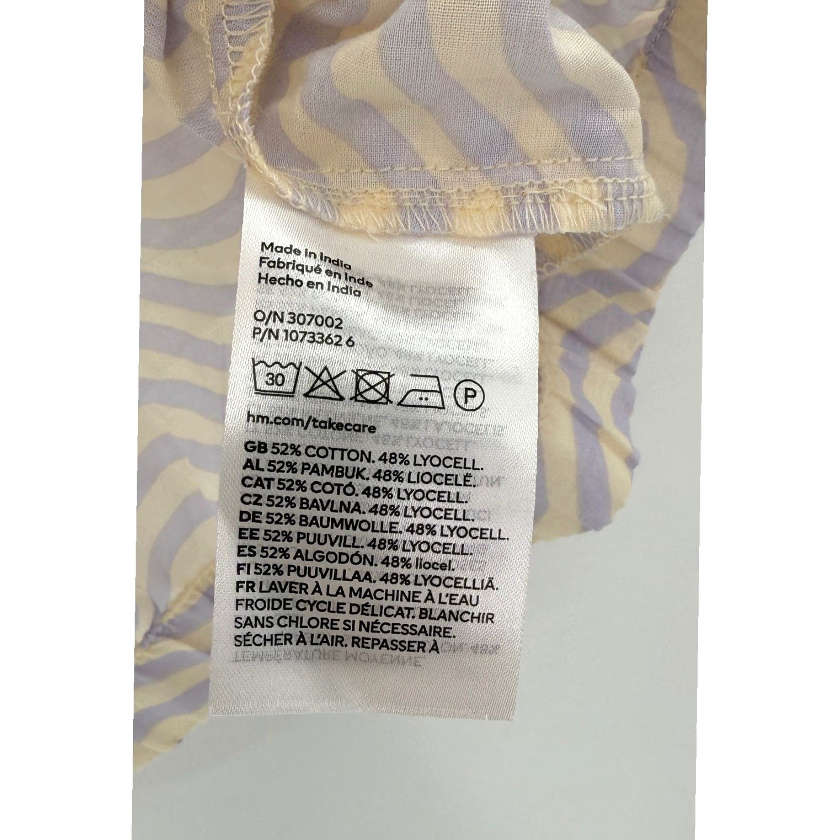H&M NWT H&M Wave Pattern Top Size 14Y+ Beige and Lilac Cropped Blouse Boho Shirt WomensLam Size XL / US 12-14 / IT 48-50 - 7 Thumbnail
