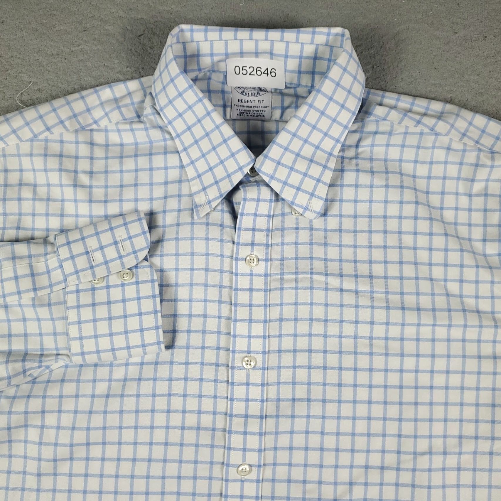 Brooks Brothers Brooks Brothers Dress Shirt Mens Size 16.5 Blue Check Long Sleeve Button-Up Size 42R - 2 Thumbnail