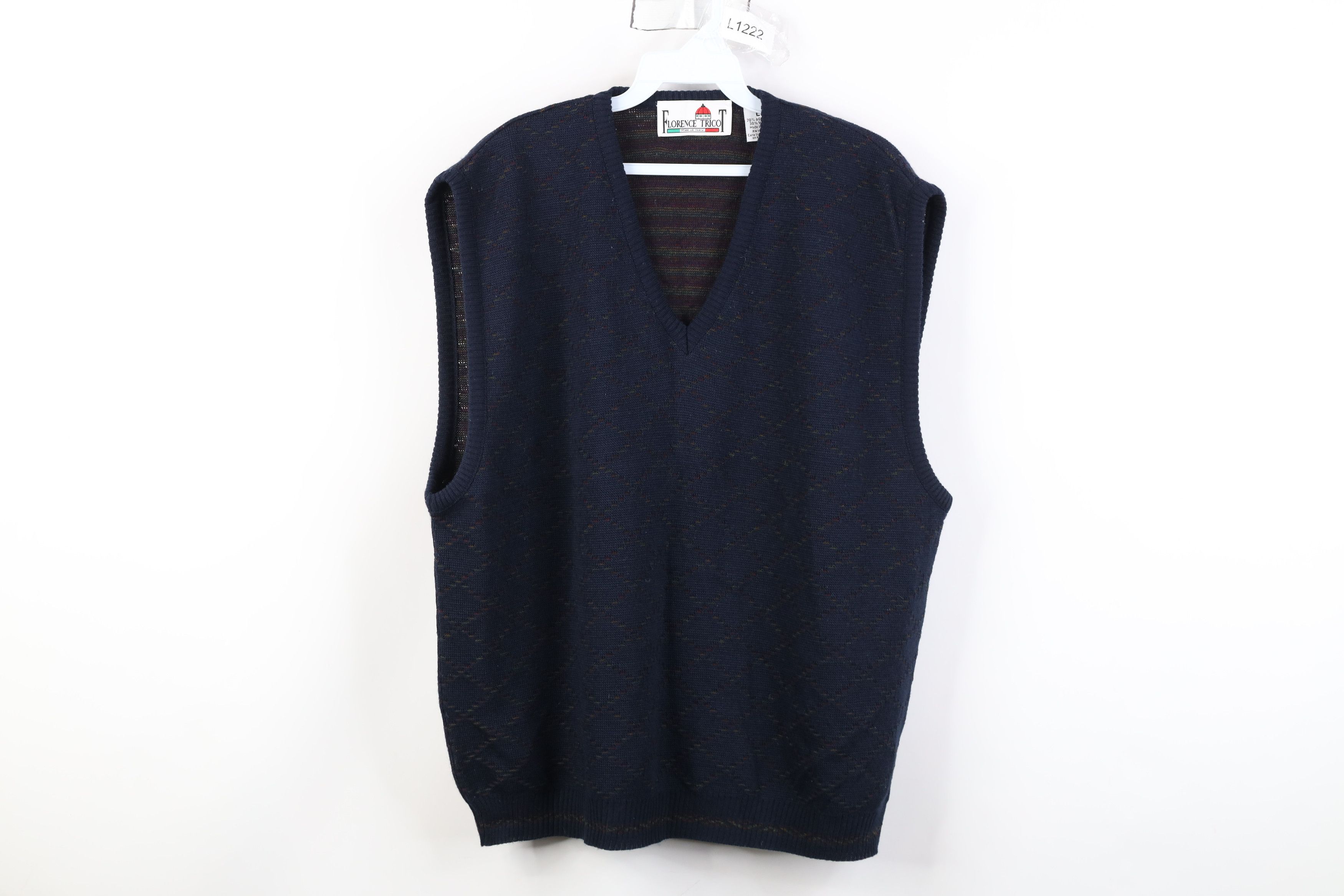 Vintage Vintage 90s Streetwear Argyle Wool Blend Knit Sweater Vest Size US L / EU 52-54 / 3 - 1 Thumbnail