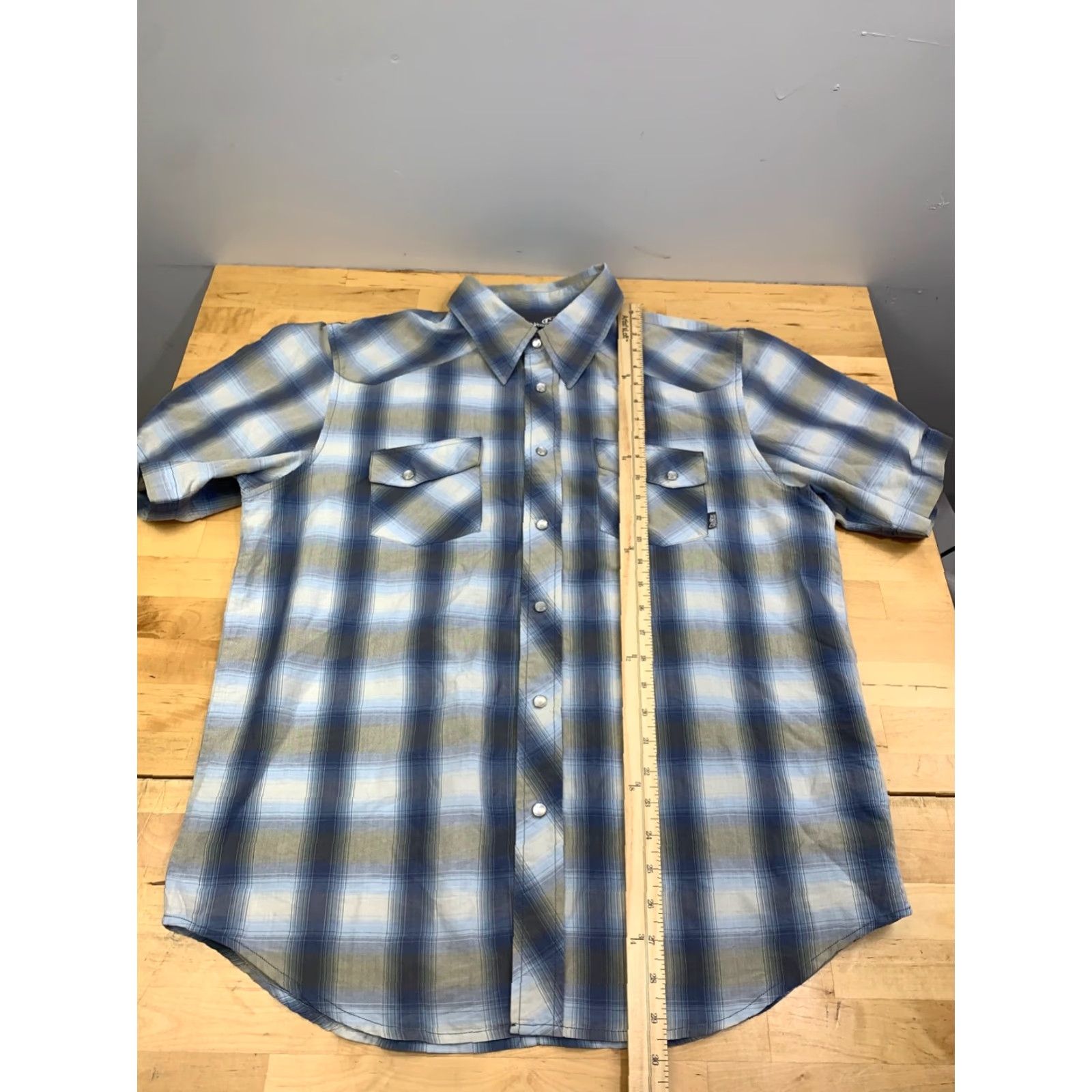 Vintage VINTAGE Counter Culture Shirt Men L Blue Plaid Button-Up Short Sleeve Western Y2K 12792 Size US L / EU 52-54 / 3 - 4 Thumbnail