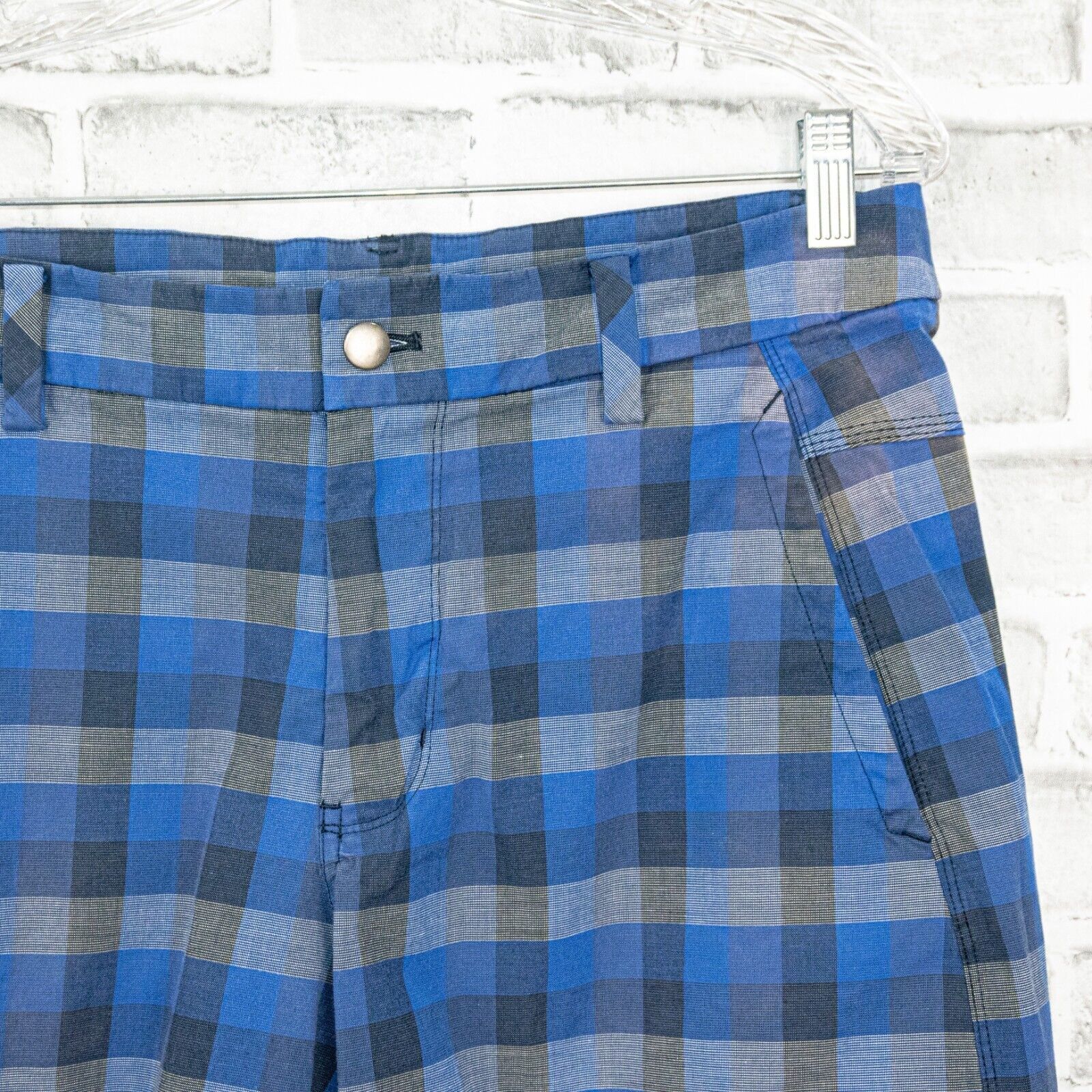 Lululemon Lululemon Men's Blue gray Checker Chino Shorts Size 34 Size US 34 / EU 50 - 4 Thumbnail