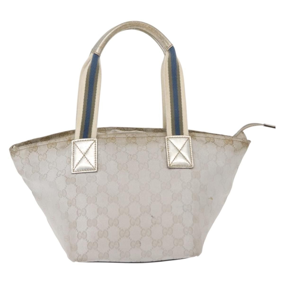 Gucci GUCCI GG Canvas Sherry Line Tote Bag Silver Size ONE SIZE - 3 Thumbnail