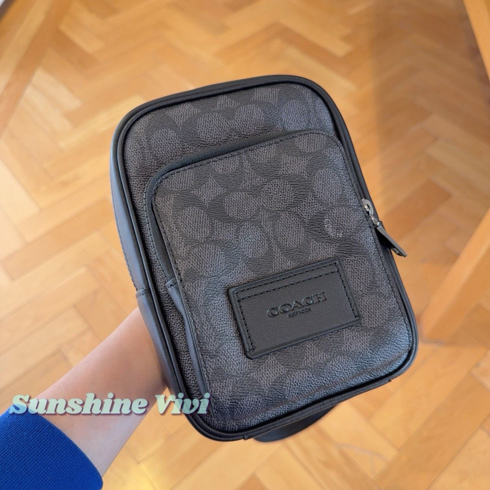 Coach NWT Coach men Racer Sling Pack CV763 Gunmetal/Charcoal/Black Size ONE SIZE - 3 Thumbnail