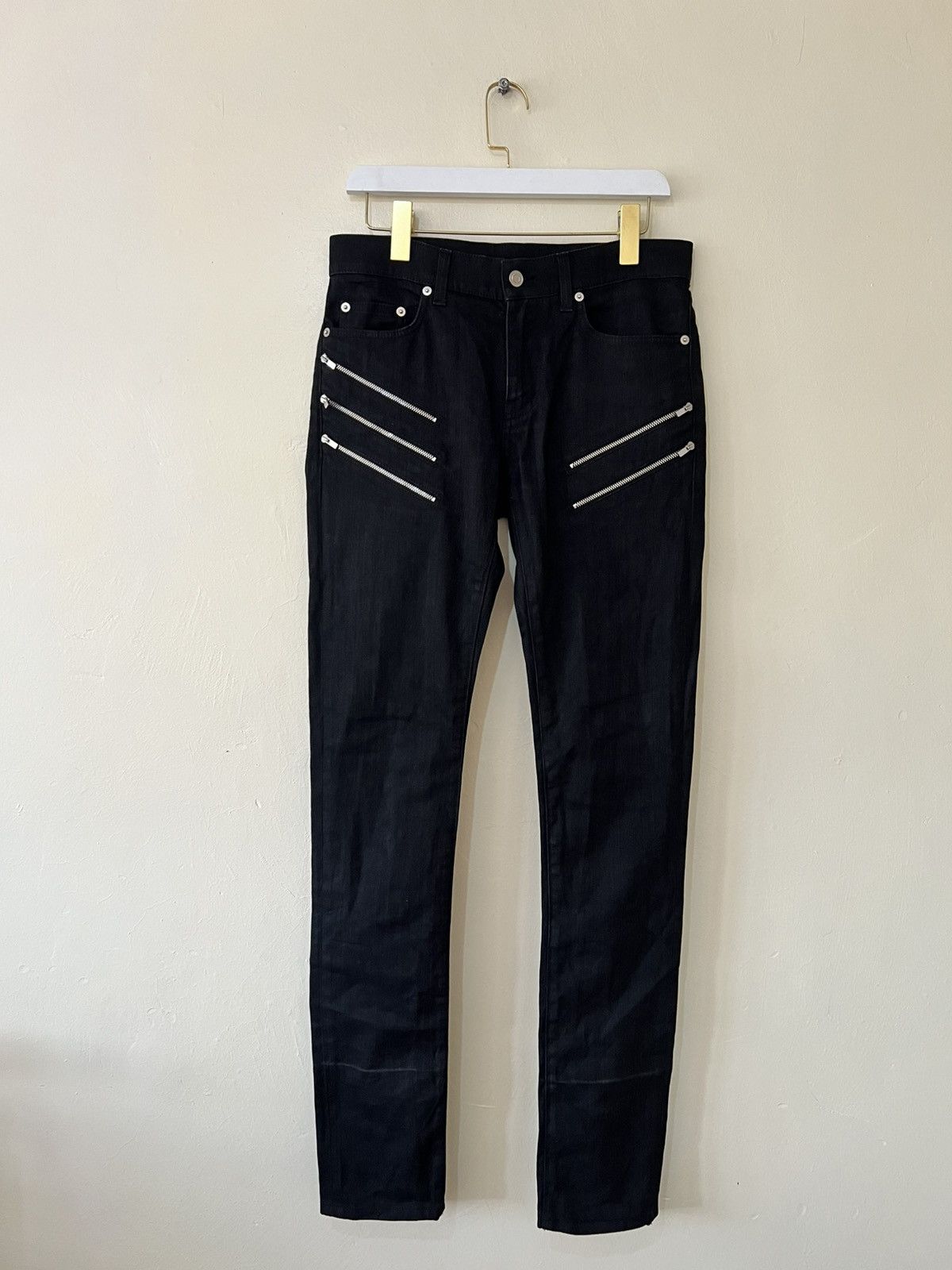 Hedi Slimane × Saint Laurent Paris BRAND NEW 15CM MULTI-ZIP BLACK