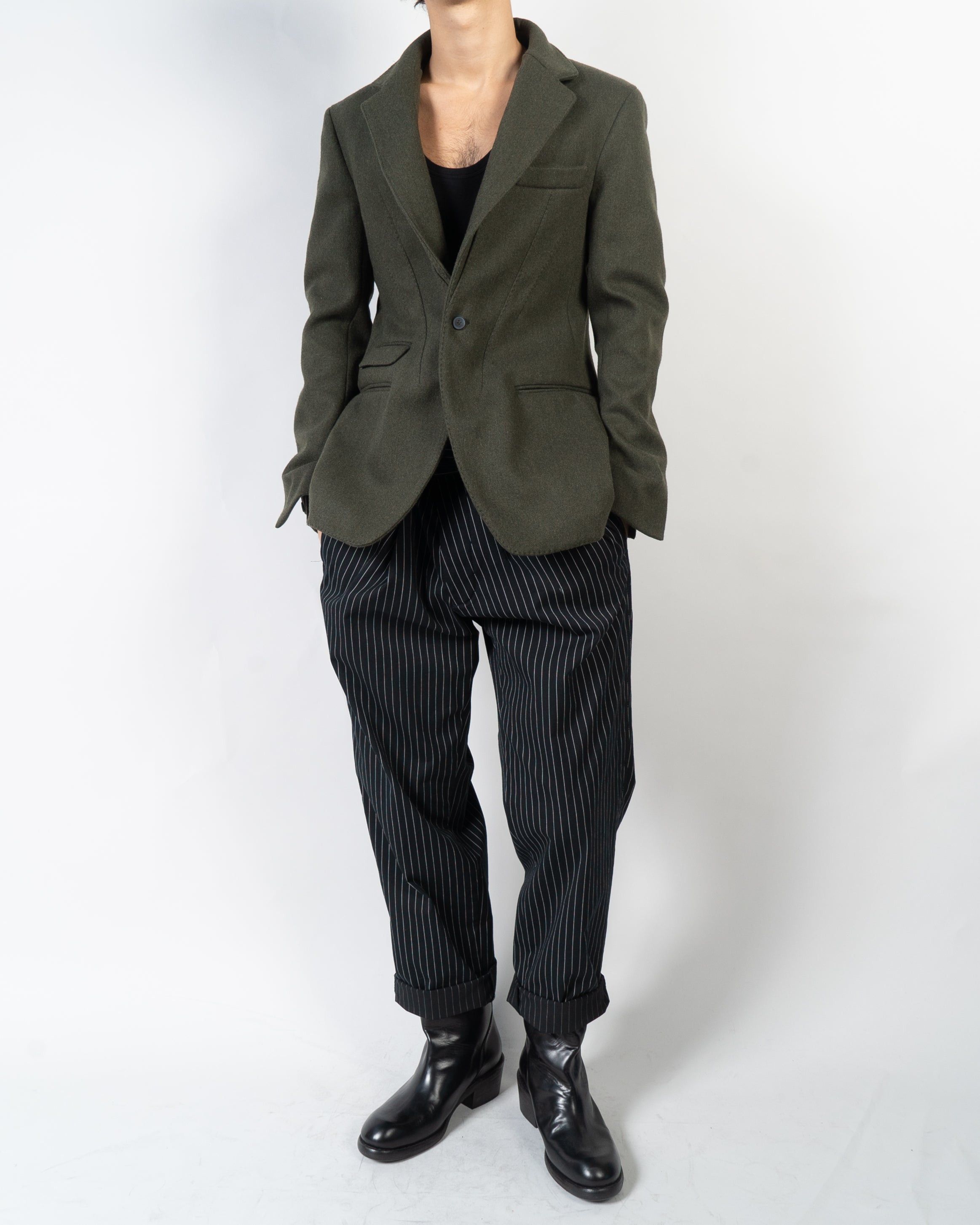 Haider Ackermann FW16 Military Green Wool Jacket Size US M / EU 48-50 / 2 - 2 Thumbnail