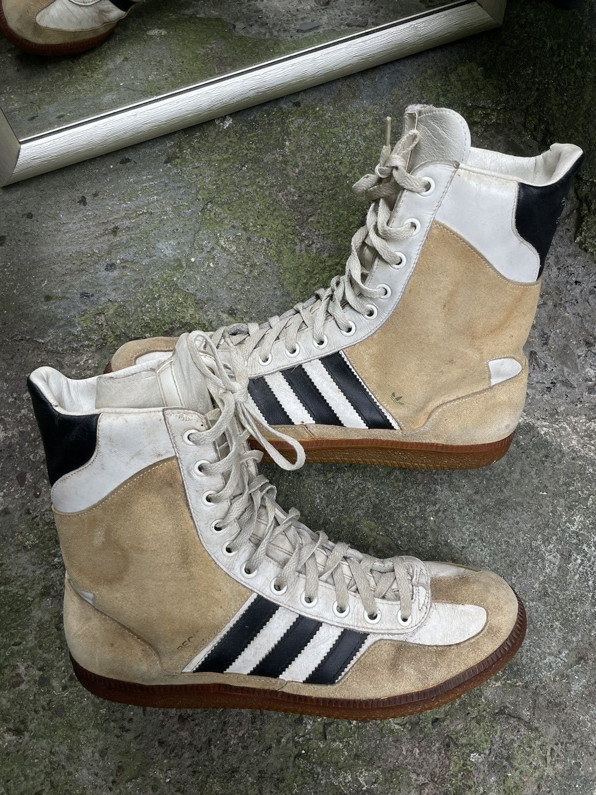 Vintage Adidas High Top Chunky Boots Brown Rare Vintage 1999 adidas Hiking Boots, Men main image 2