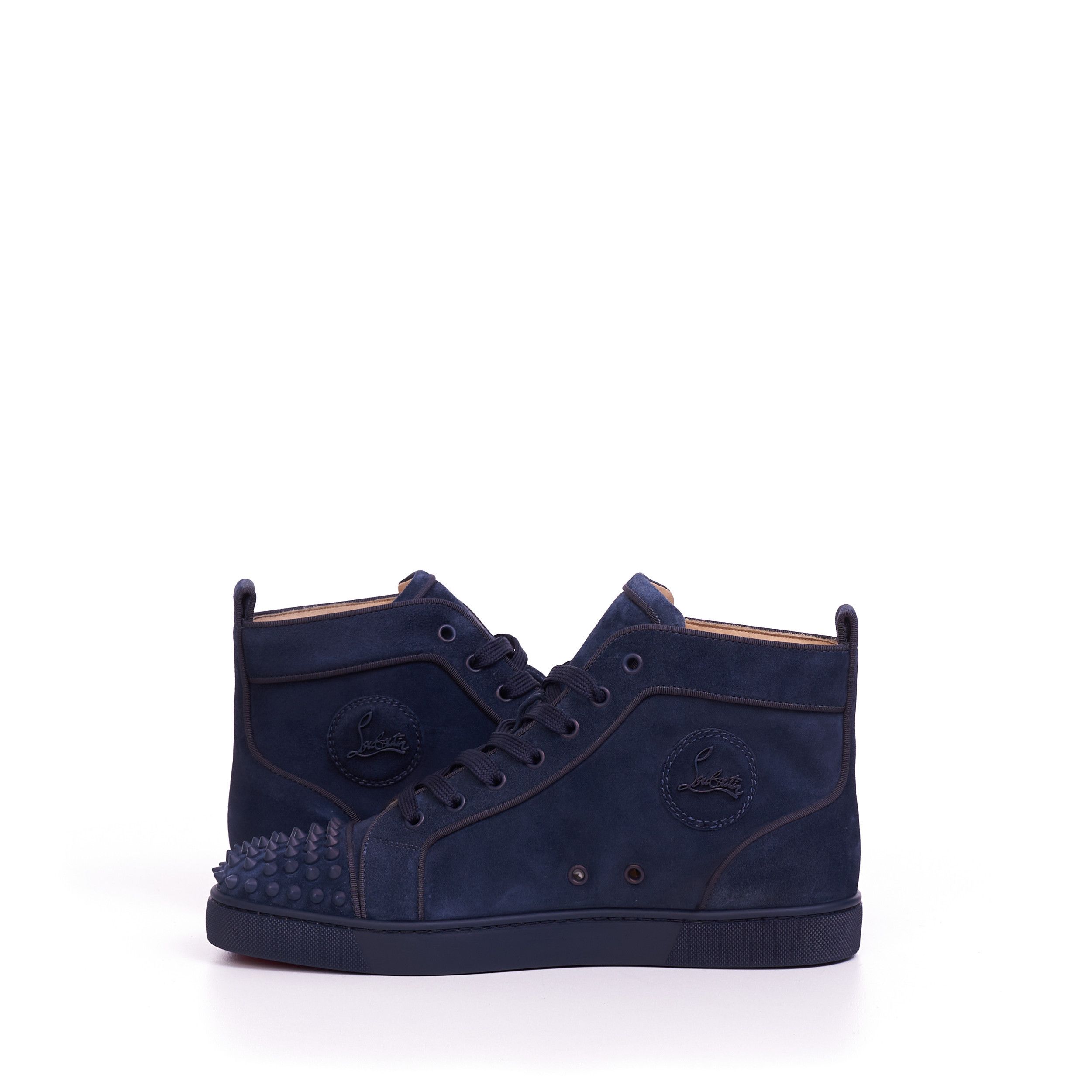 Christian Louboutin Lou Spikes Orlato High Top Sneakers In Veau Velours Size US 8 / EU 41 - 9 Thumbnail