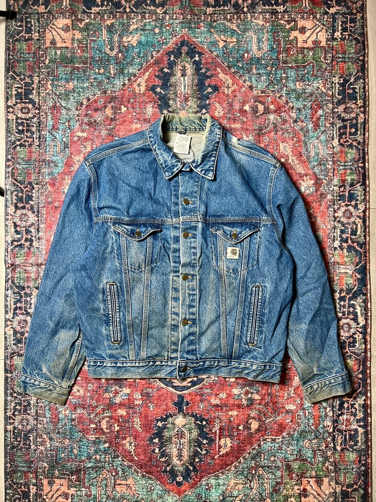 70s Carhartt カバーオール　ジャケット　denim jacket Vtg 70s Carhartt Sanforized Denim Outdoor Work Wear Workwear