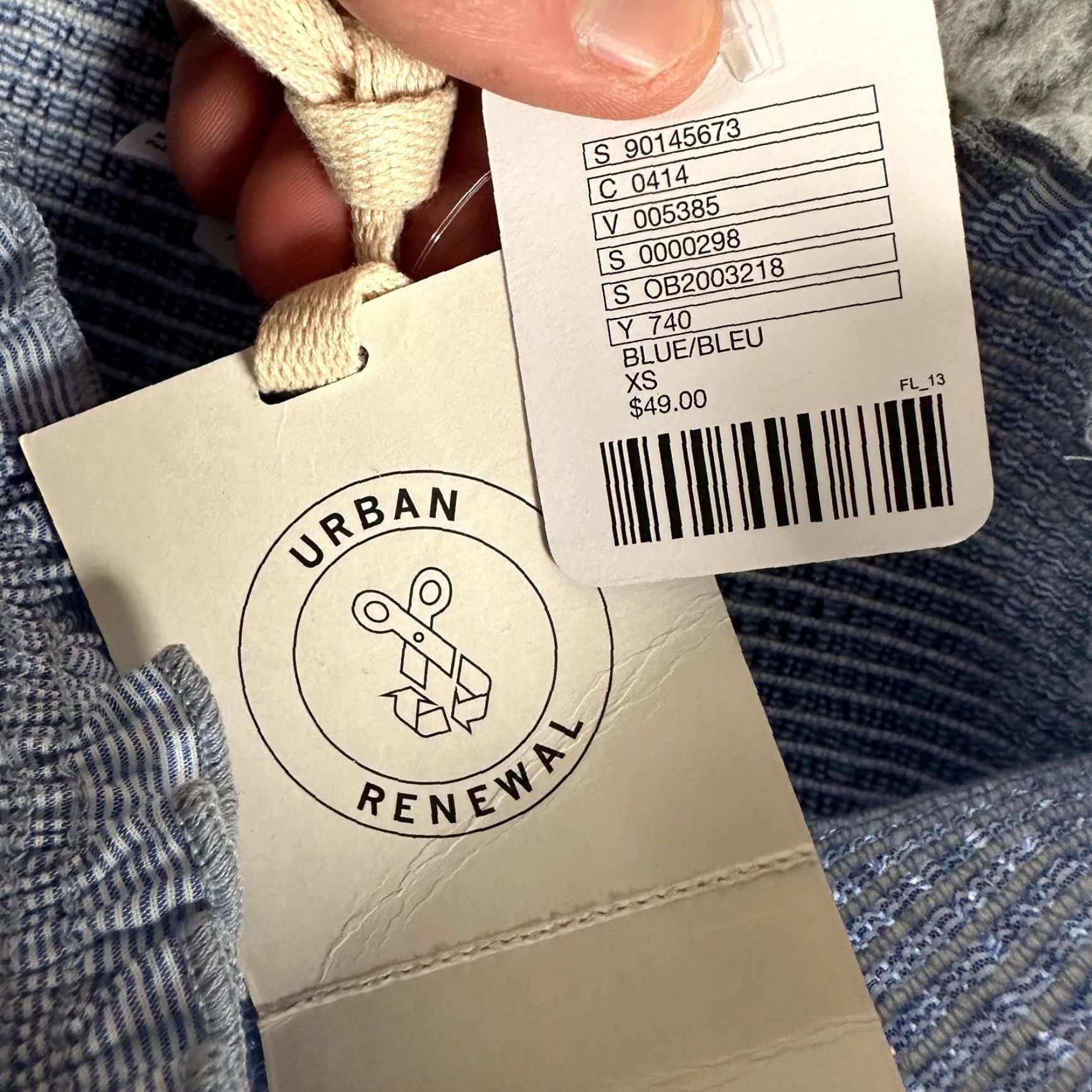 Urban Outfitters VINTAGE Urban Renewal Remade Smocked Seersucker Tube Top XS Blue Shirt Tank Women Sleeveless XS Blue Urban Renewal Remade Smocked Seersucker Tube Top Size XS / US 0-2 / IT 36-38 - 3 Thumbnail