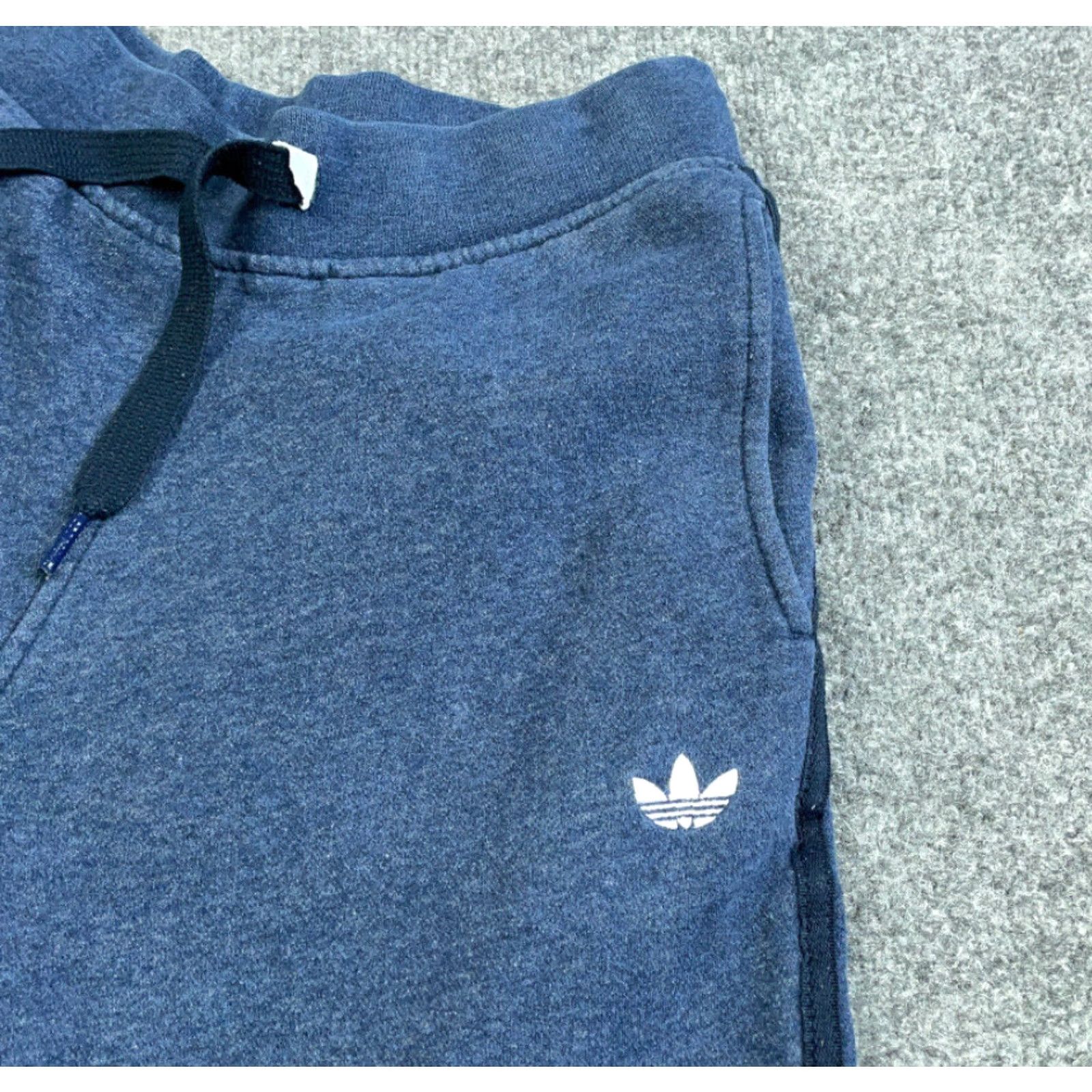 Nike adidas Blue Sweat Shorts Drawstring Inseam 9" Small Elastic Waist Pockets Adult Men Size US 29 - 3 Thumbnail