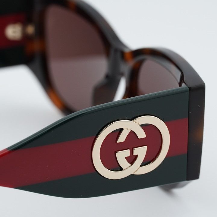Gucci Gucci GG2115S 002 Sunglasses Dark Havana Cat Eye Frame Size ONE SIZE - 5 Thumbnail