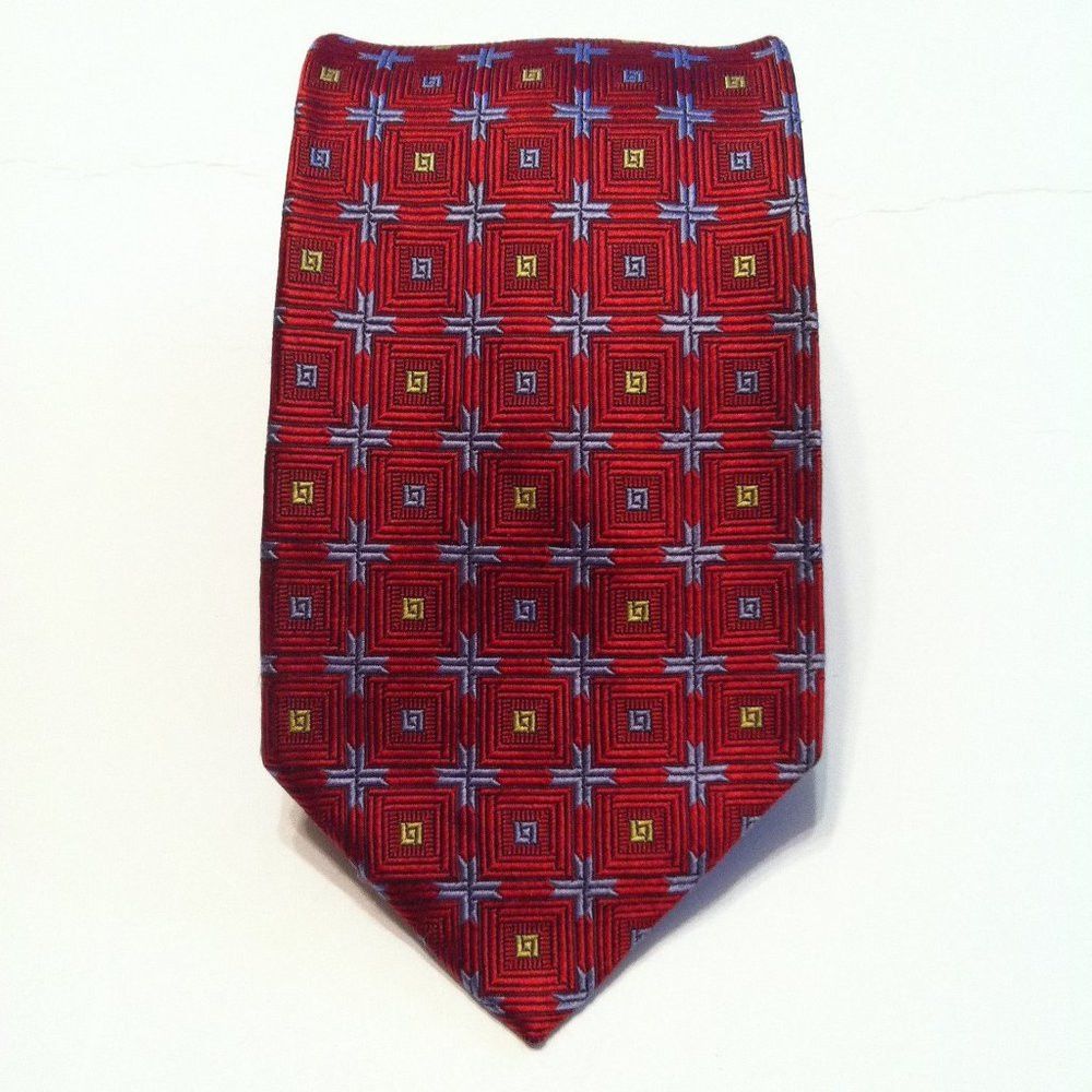 Robert Talbott ROBERT TALBOTT MENS NEW RED SILK TIE WIDTH: 3 1/2" Size ONE SIZE - 1 Thumbnail