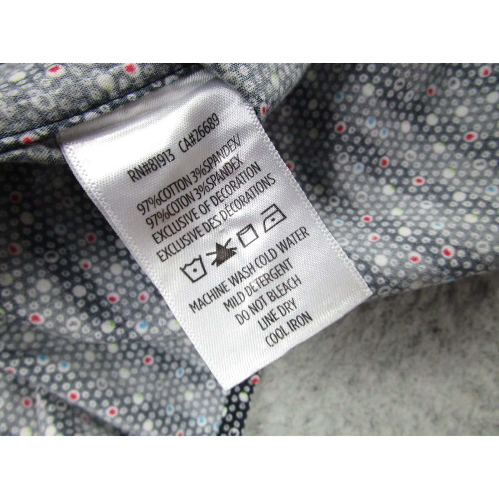 Robert Graham Robert Graham Shirt Mens Large Black Tailored Fit Long Sleeve Button-Up Geometric Cotton-Spandex Mens Size US L / EU 52-54 / 3 - 6 Thumbnail