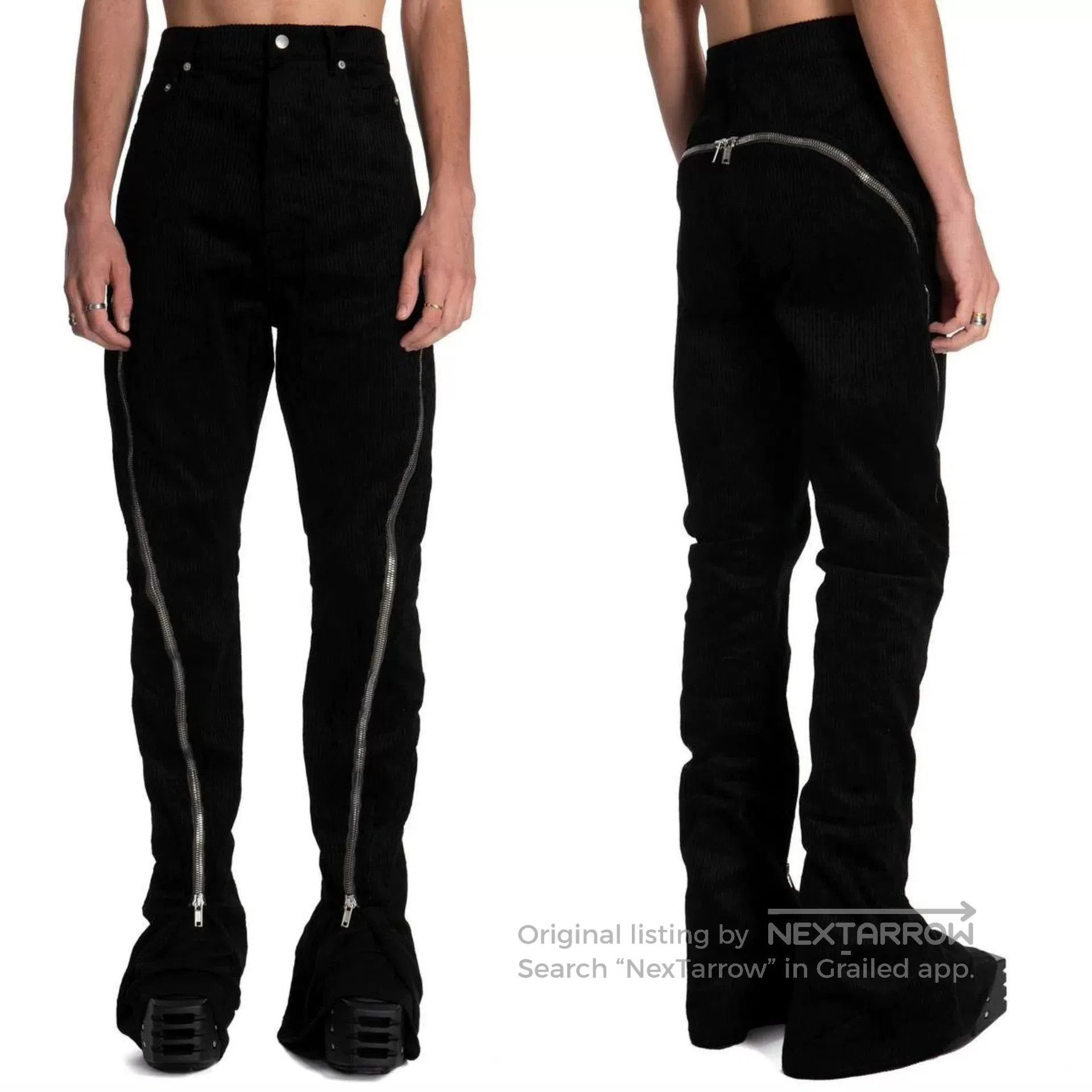 Rick Owens Rick Owens Black Corduroy Zipper Pants. Size US 28 / EU 44 - 4 Thumbnail