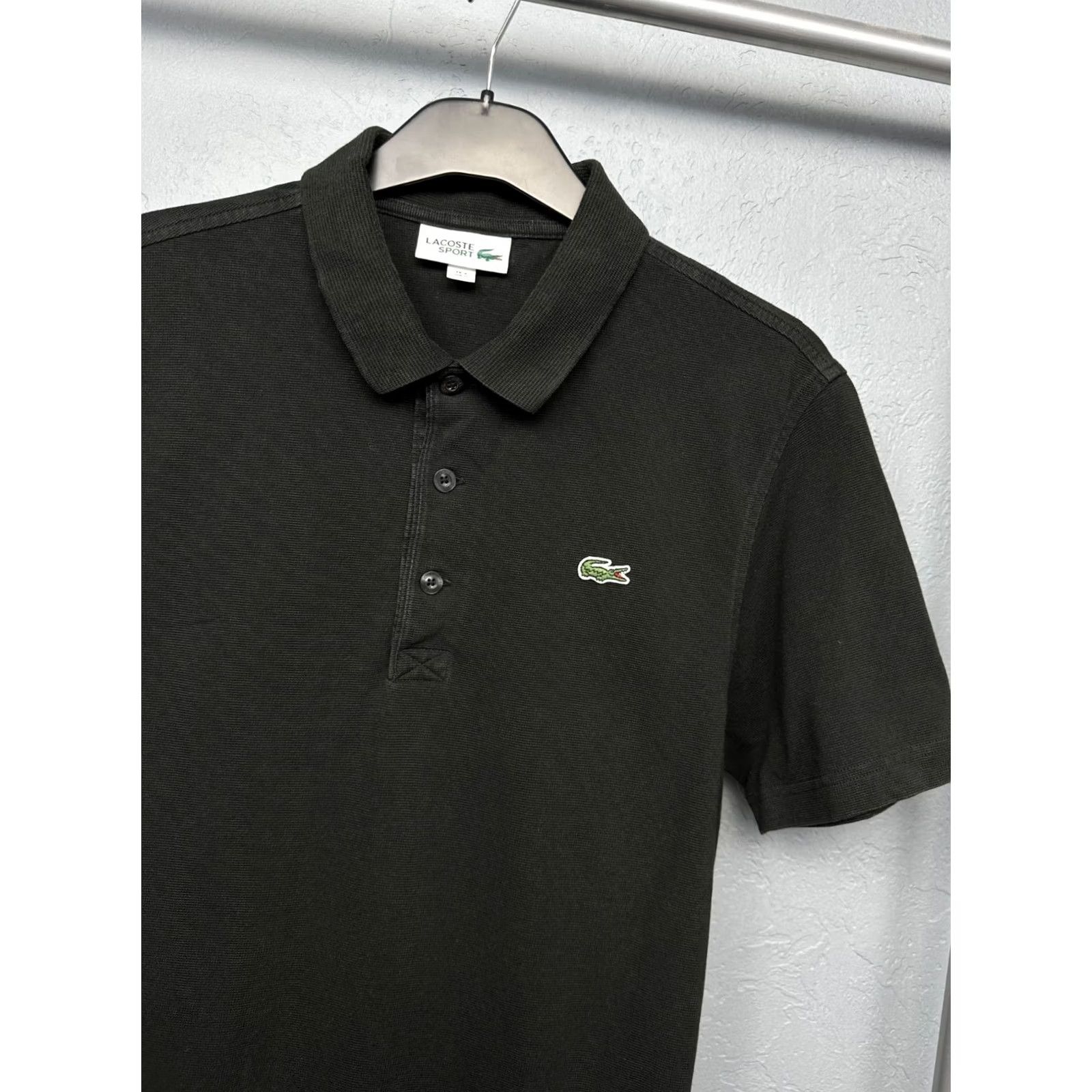 Lacoste Lacoste Sport Mens Polo Shirt M Black Cotton Logo Size US M / EU 48-50 / 2 - 2 Thumbnail
