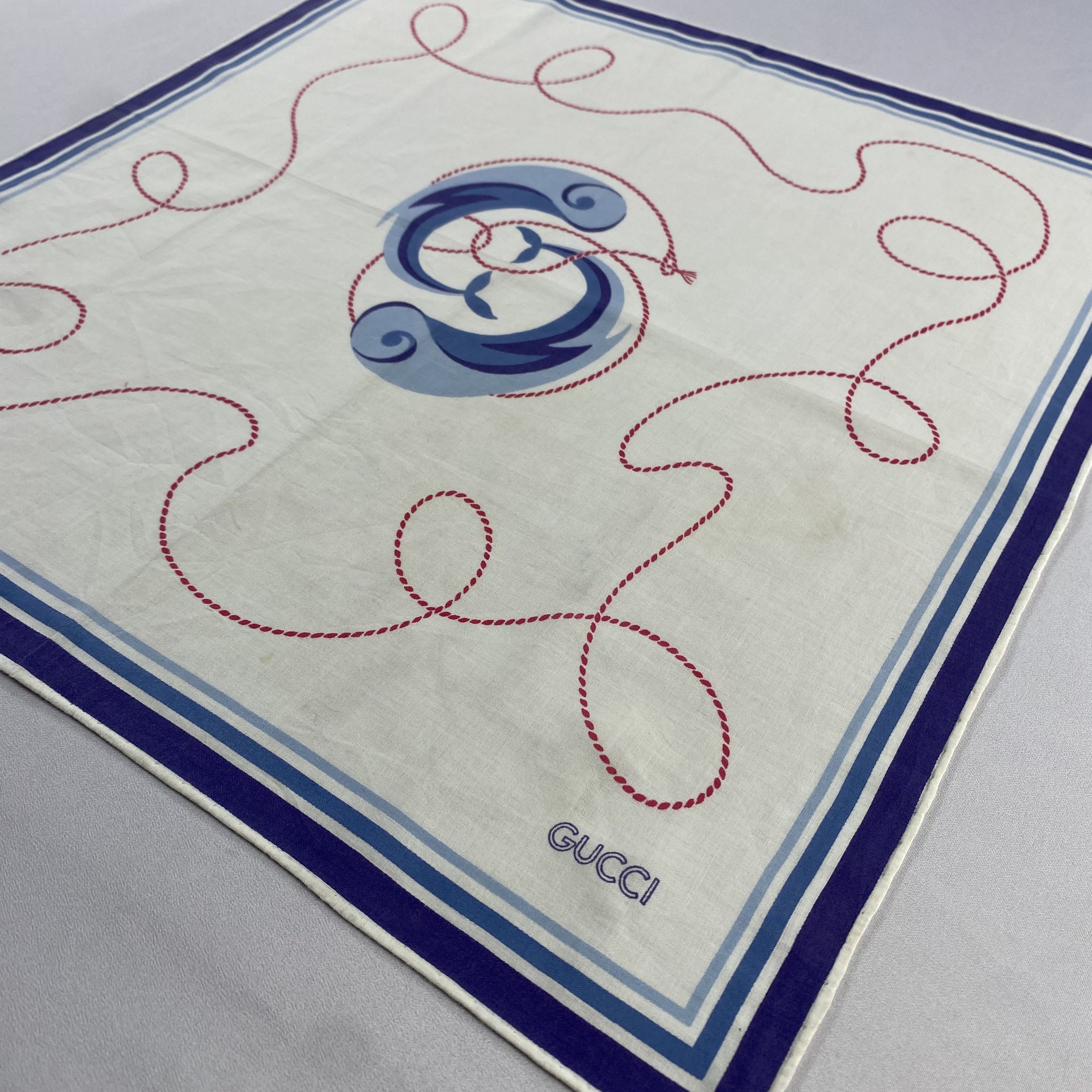 Gucci × Vintage Gucci Handkerchief / Neckerchief / Bandana-P1047 Size ONE SIZE - 2 Thumbnail