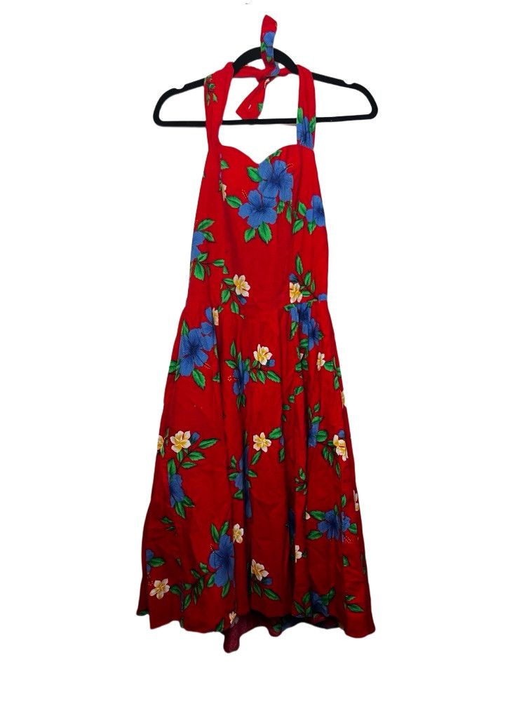 Vintage Vintage 1980’s Royal Creations Red Hawaiian Floral Dress Size M / US 6-8 / IT 42-44 - 2 Thumbnail