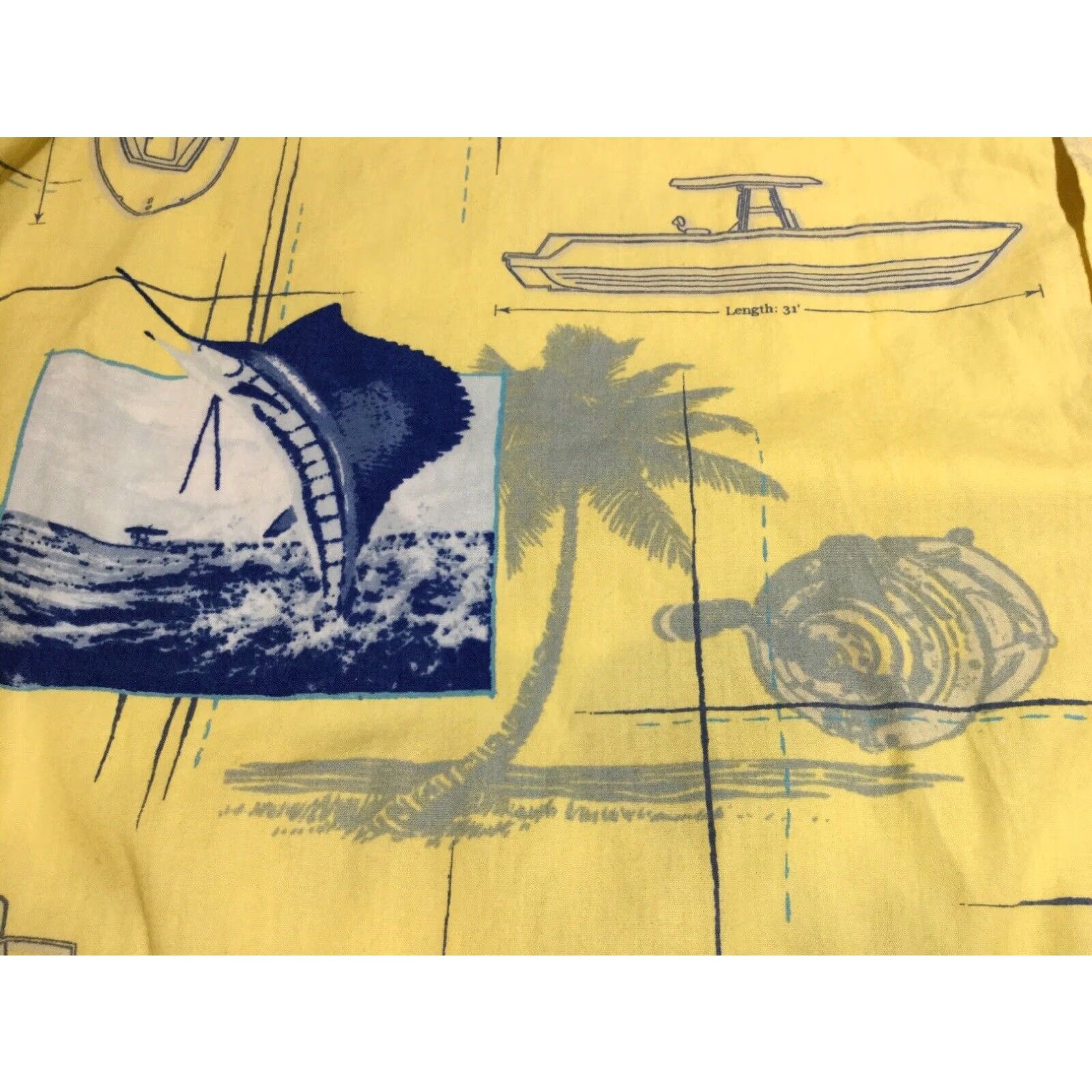 Vintage Columbia Mens Short Sleeve Yellow Fish Print Button Front Shirt 2XL Size US XXL / EU 58 / 5 - 2 Thumbnail