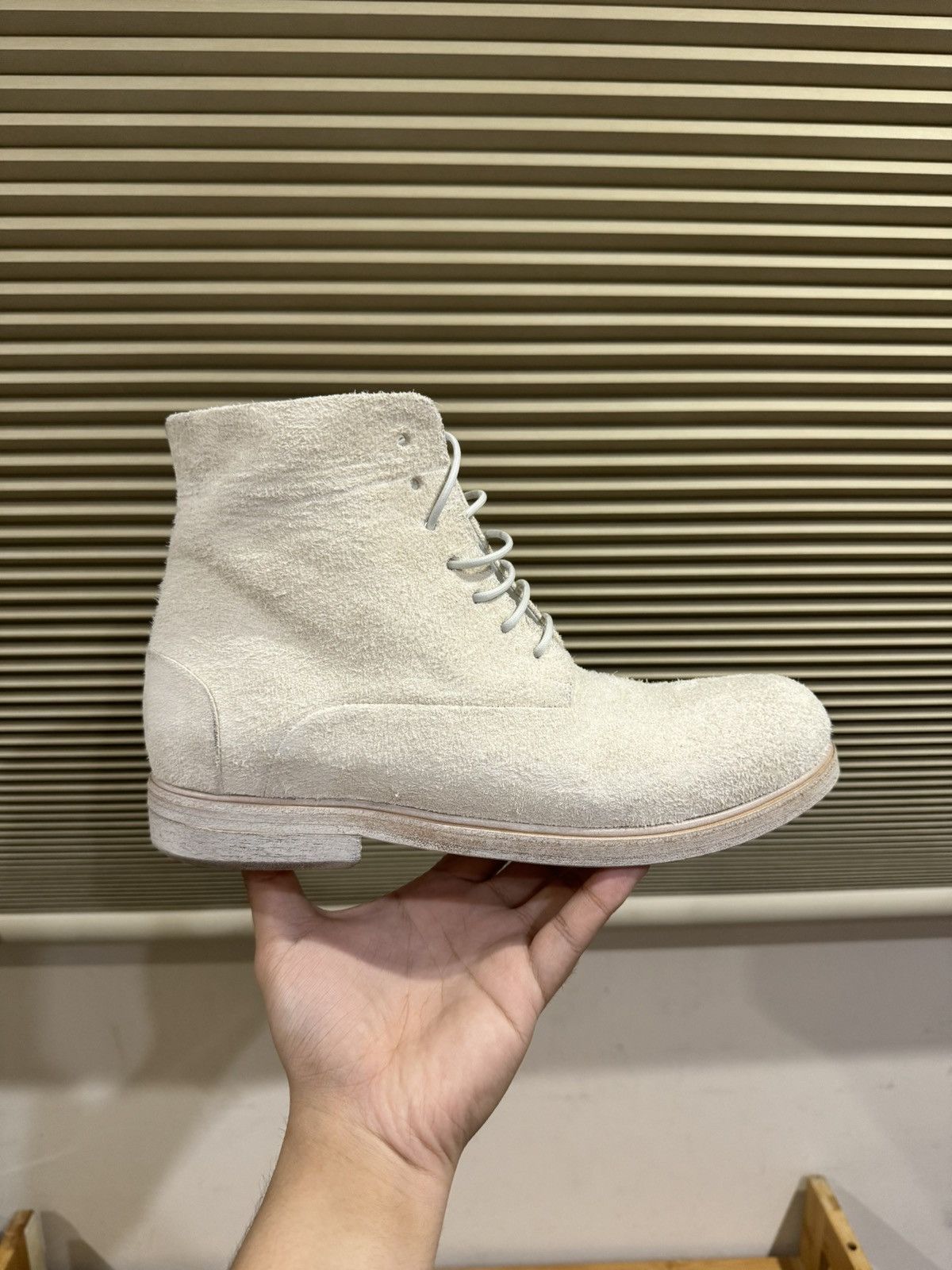 Marsell Marsell Zucca Media Lace-Up Boots Reverse White Leather 38 Size US 5.5 / EU 38 - 8 Thumbnail