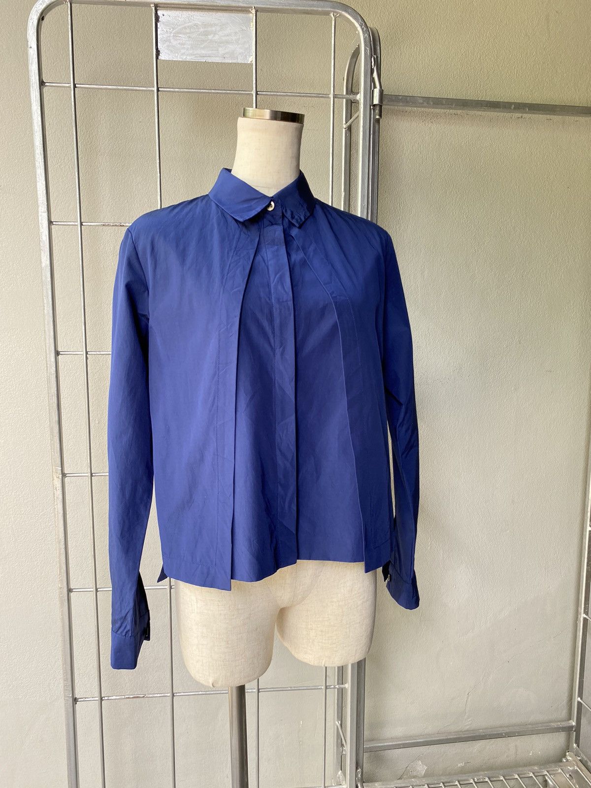 Japanese Brand Avant Le Temps Women Navy Blue Long Sleeve Shirt Size XS / US 0-2 / IT 36-38 - 16 Thumbnail