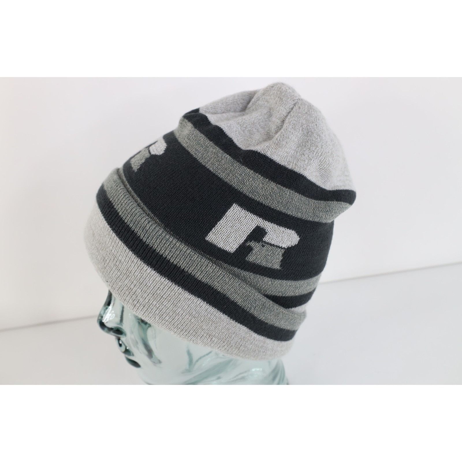 Russell Athletic Vintage 90s Y2K Russell Athletic Striped Knit Winter Beanie Size ONE SIZE - 2 Thumbnail