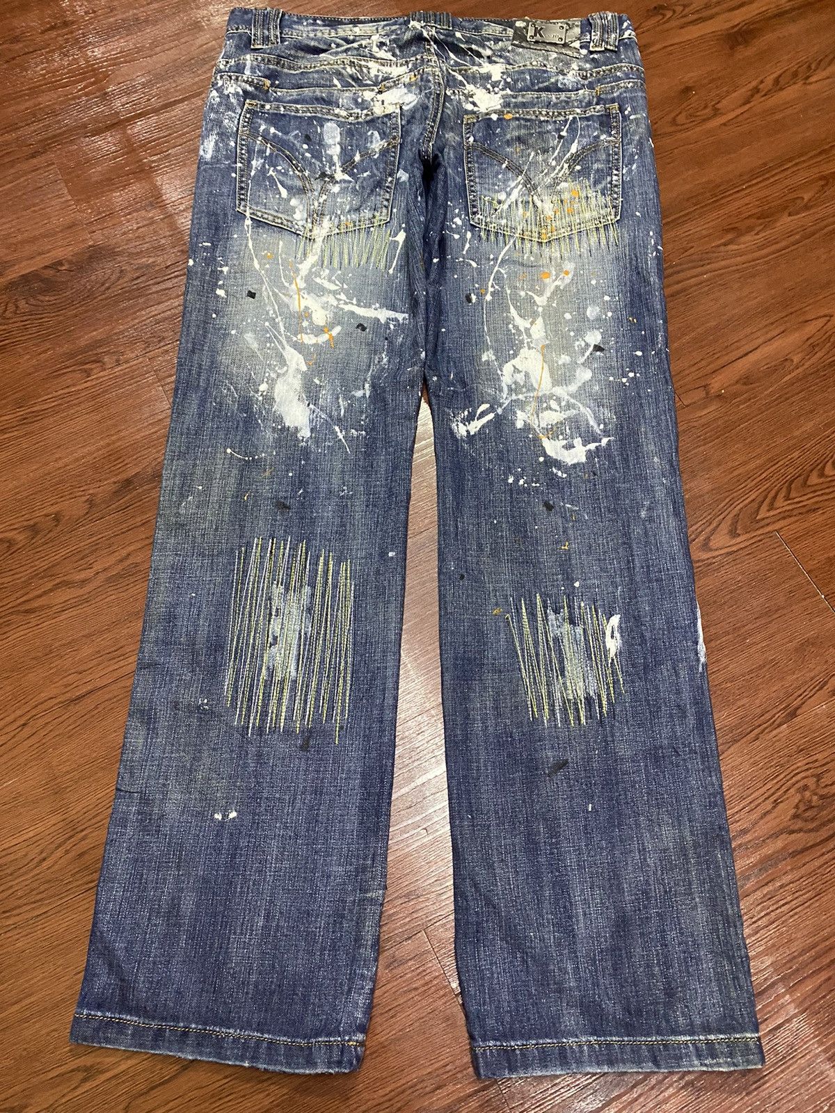 Japanese Brand Vintage Japanese Brands Paint Splatter Jeans Size US 38 / EU 54 - 2 Thumbnail
