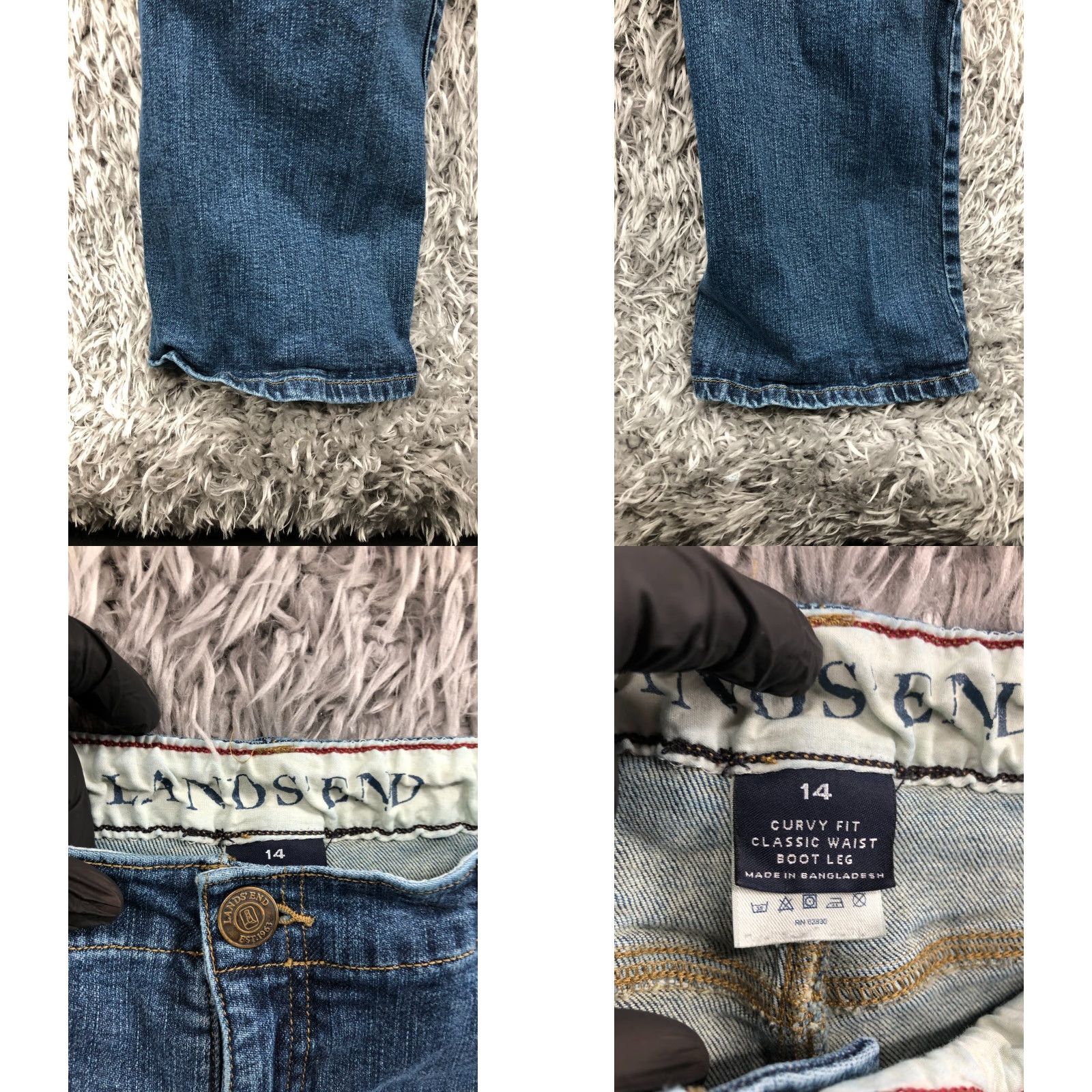 Lands' End Lands' End Jeans Bootcut Size 14 Womens Regular 33" Waist 32" Inseam Medium Wash Blue Denim Size 36" / US 14 / IT 50 - 8 Thumbnail