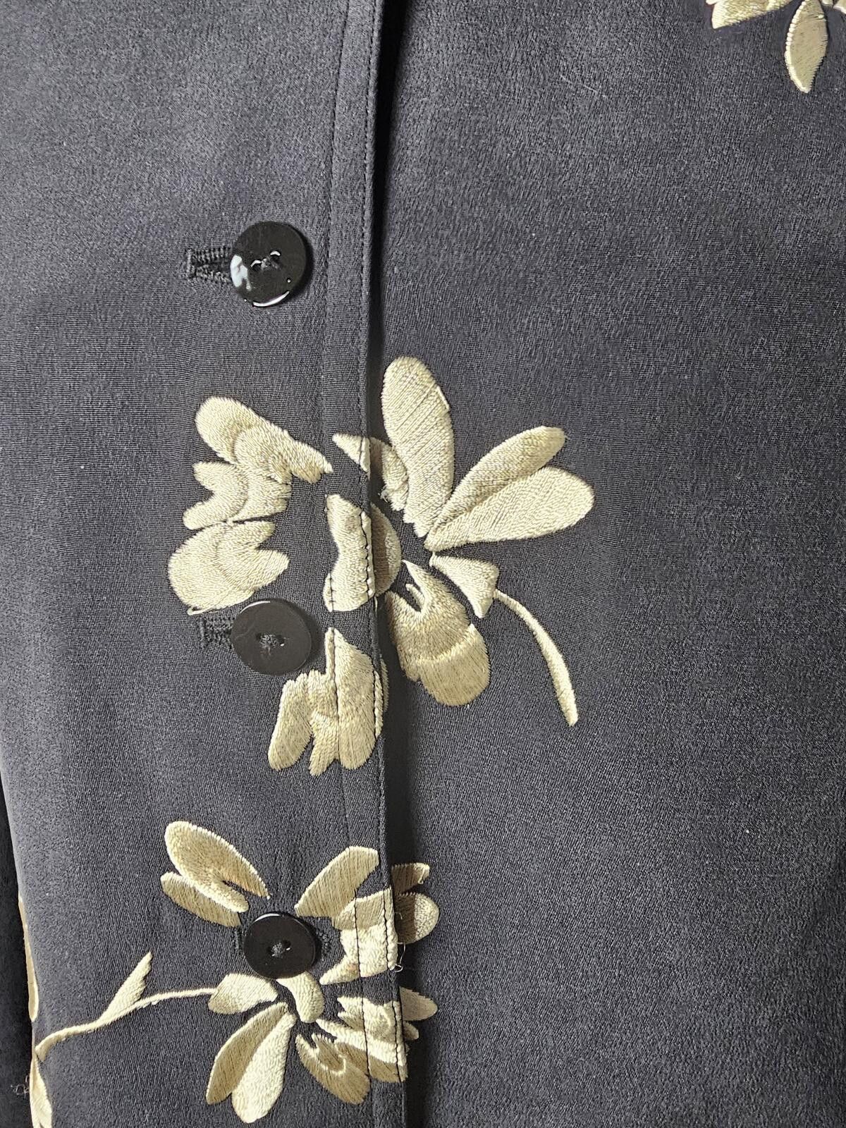 Other Debra DeRoo Jacket & Top Balck/Gold Womens Size M 100% Silk Size M / US 6-8 / IT 42-44 - 2 Thumbnail