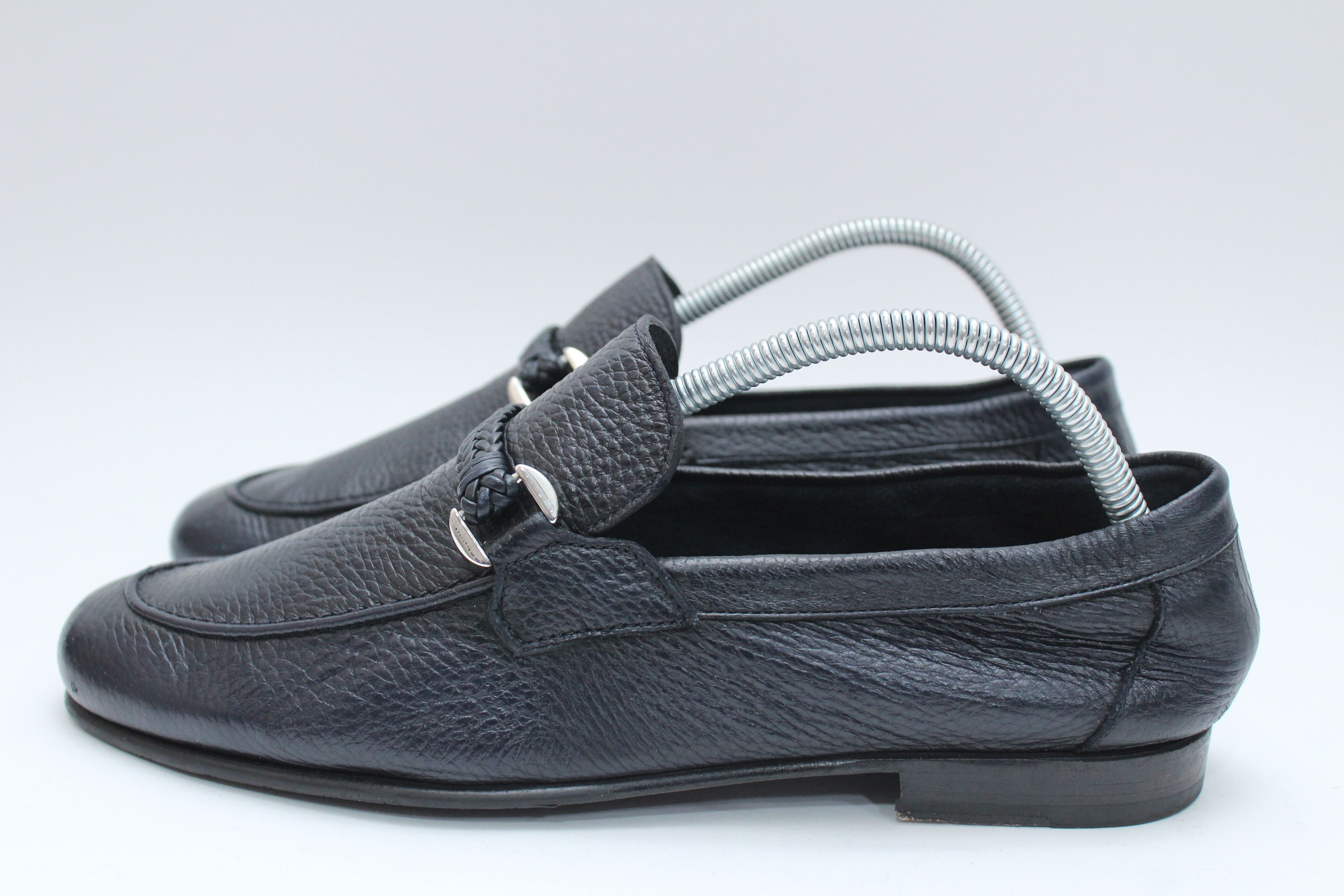 Barrett Barrett Black Grain Leather Braided Loafers - Size UK 6 Size US 7 / EU 40 - 2 Thumbnail
