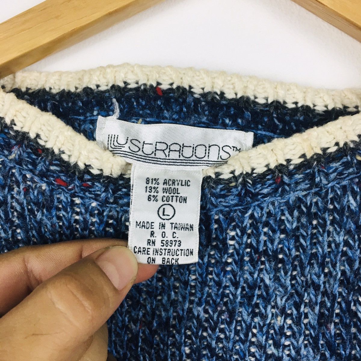 Homespun Knitwear × Vintage Vintage Illustration Acrylic Crop Top Knit Size L / US 10 / IT 46 - 7 Thumbnail