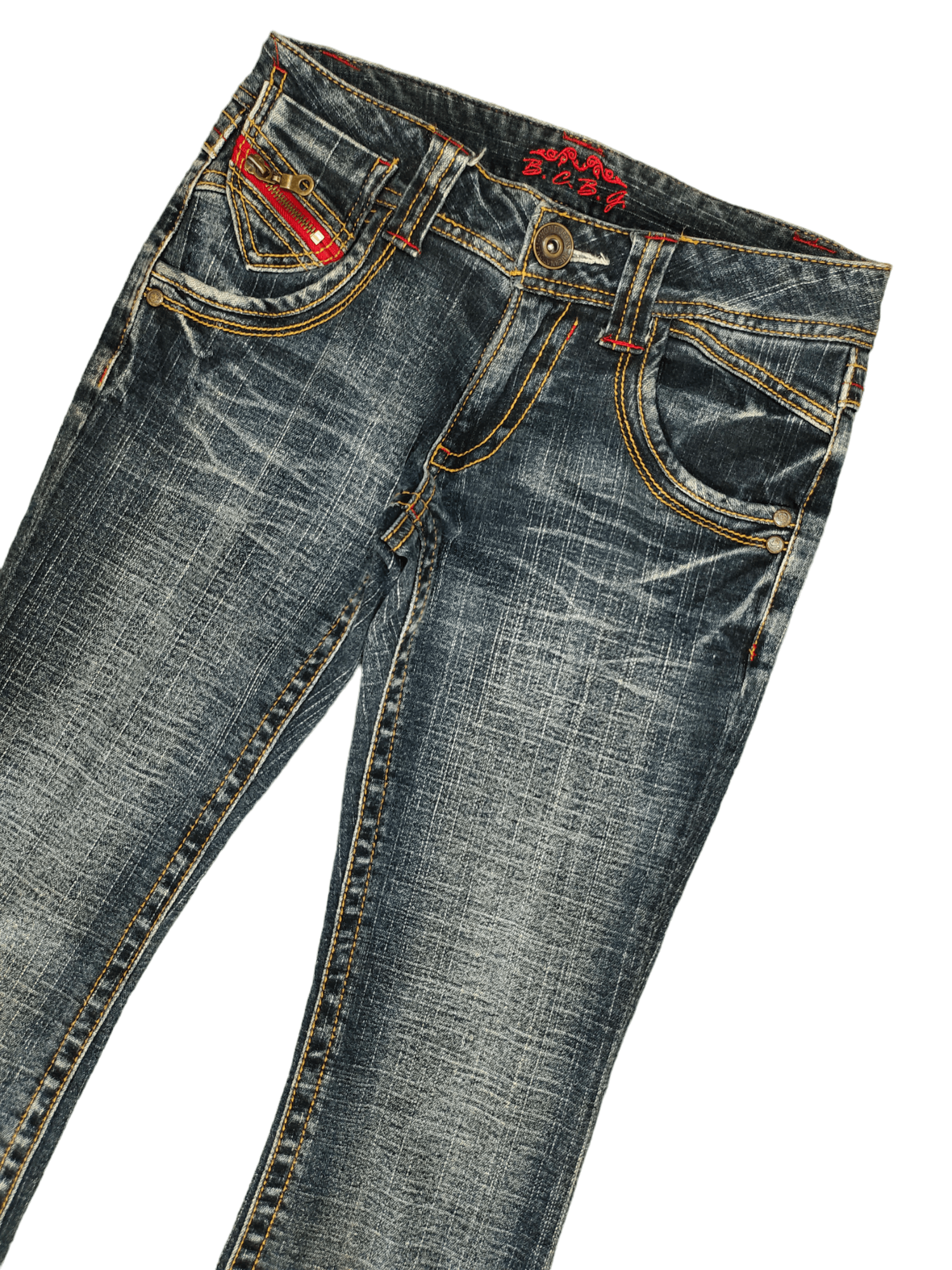If Six Was Nine Flare Jeans Bcbg Distress Faded Low Rise Boot Cut Y2k Size US 27 - 13 Thumbnail