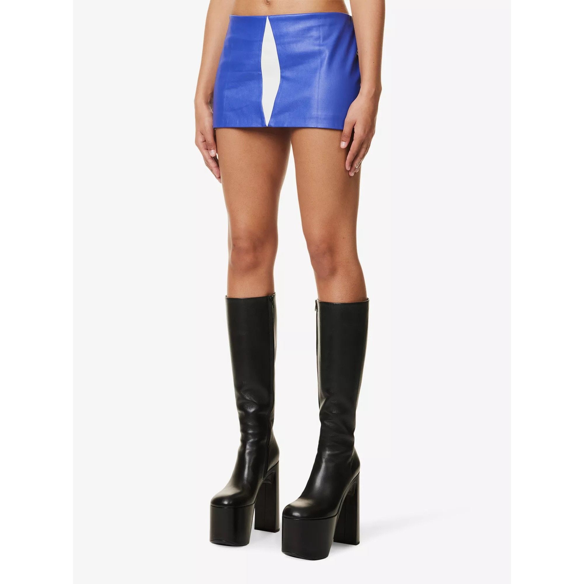 Mowalola MOWALOLA Colourblock Insert Faux Leather Mini Zip Skirt Size 27" / US 4 / IT 40 - 3 Thumbnail