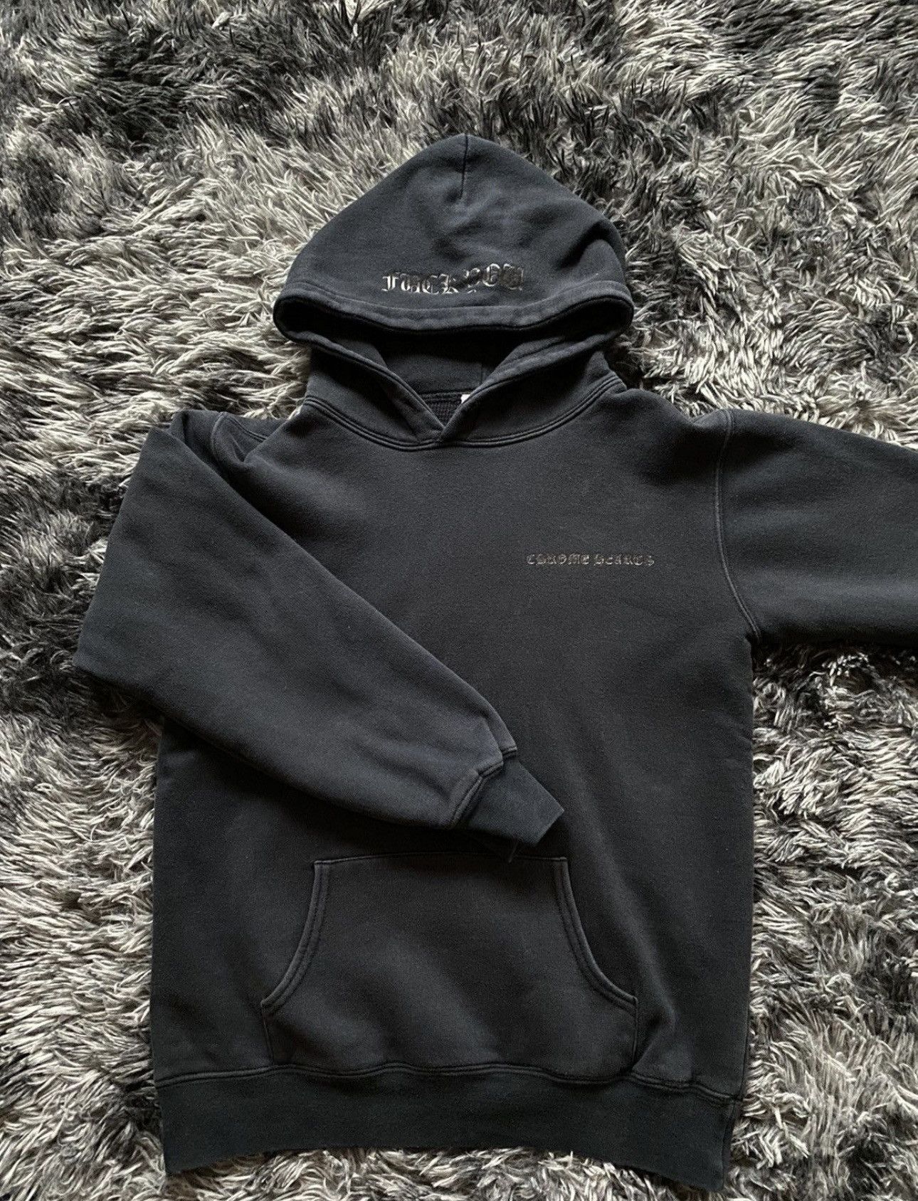 image of Chrome Hearts Vintage Chromehearts “Fuck You” Black Hoodie, Men's (Size Small)