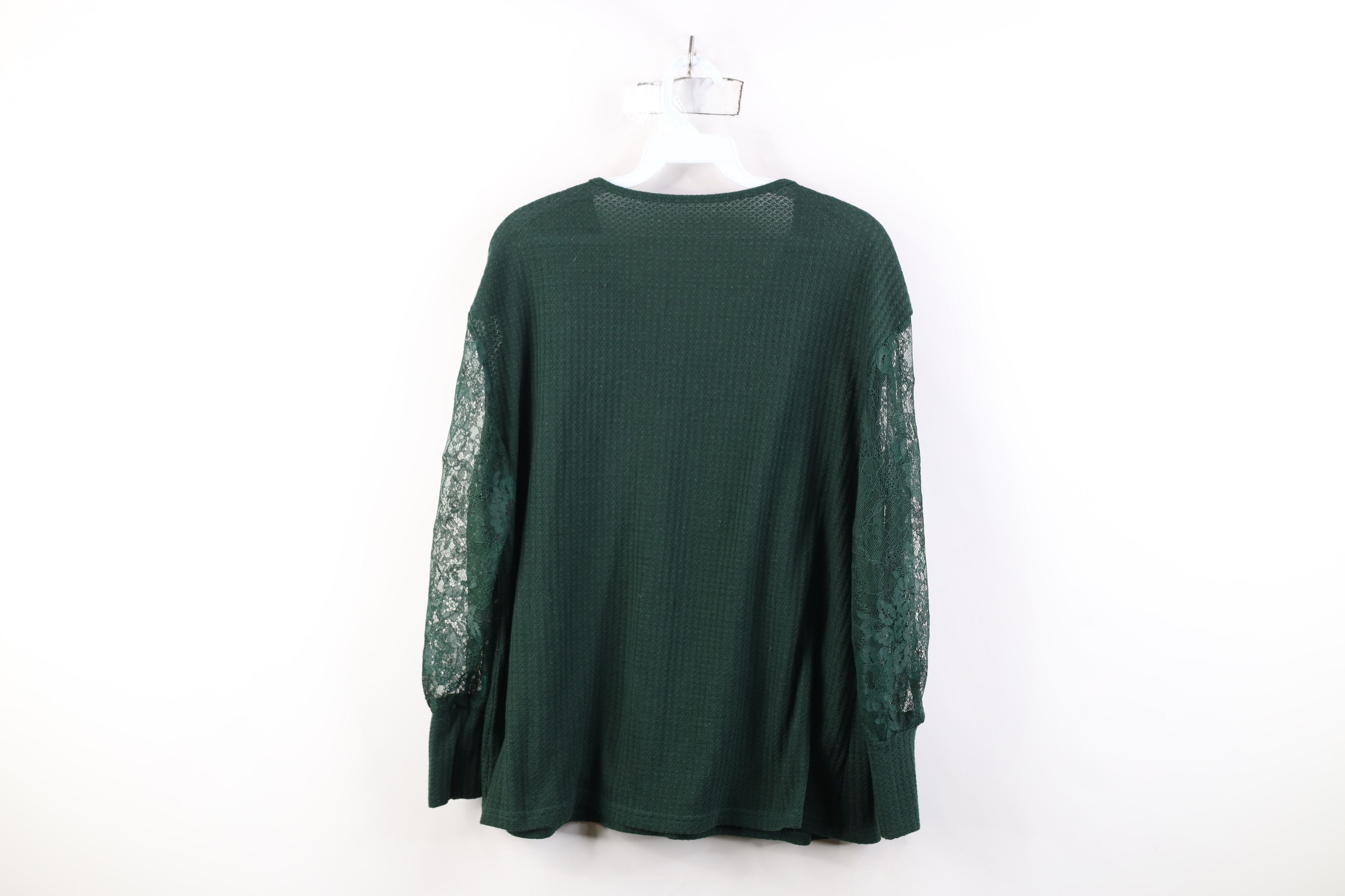 Vintage Vintage Y2K Streetwear Flower Thermal Waffle Knit T-Shirt Size XL / US 12-14 / IT 48-50 - 9 Thumbnail
