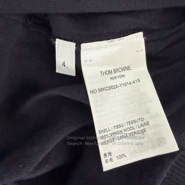 Thom Browne Thom Browne Black Wool Open-Cardigan Size US XL / EU 56 / 4 - 5 Thumbnail