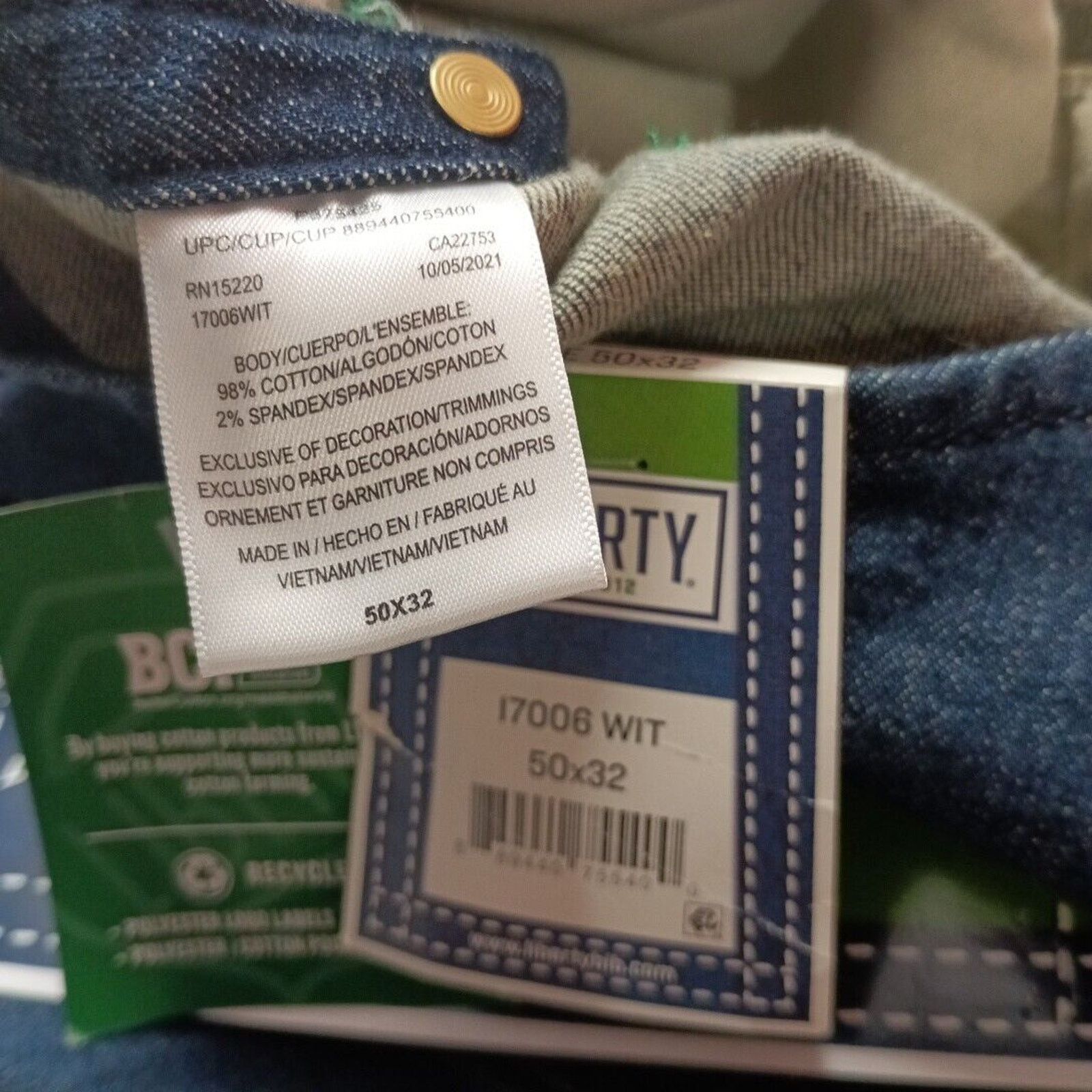 Liberty Liberty Denim Blue Jeans Bibs Overalls Men's 50x32 Cotton Size US 44 / EU 60 - 7 Thumbnail