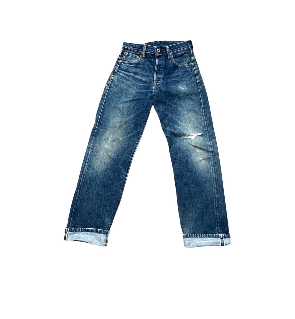 Levi's Vintage Levi’s 98 702XX E 1937 Selvedge Aging Distressed Size US 29 - 1 Thumbnail