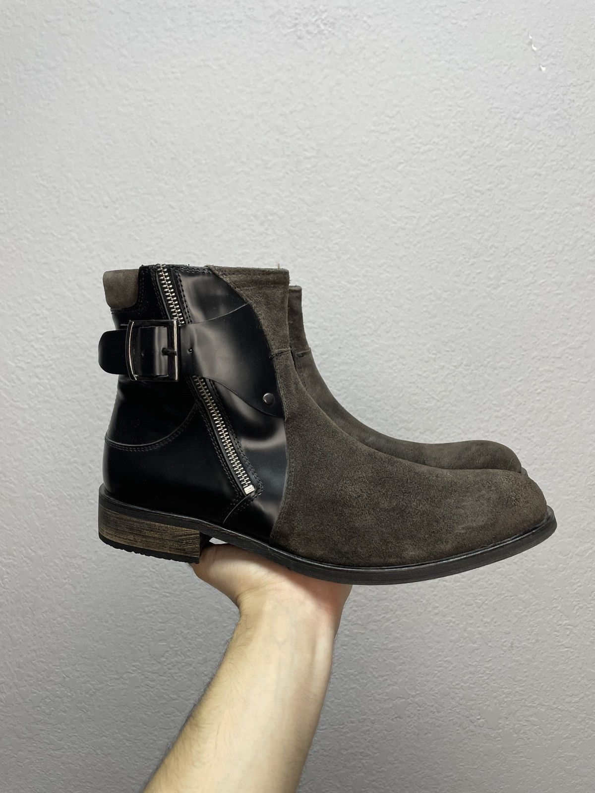 If Six Was Nine AS 98 Vibe Artisan Black Leather Side Zip Ankle Biker Boots Size US 8 / EU 41 - 6 Thumbnail
