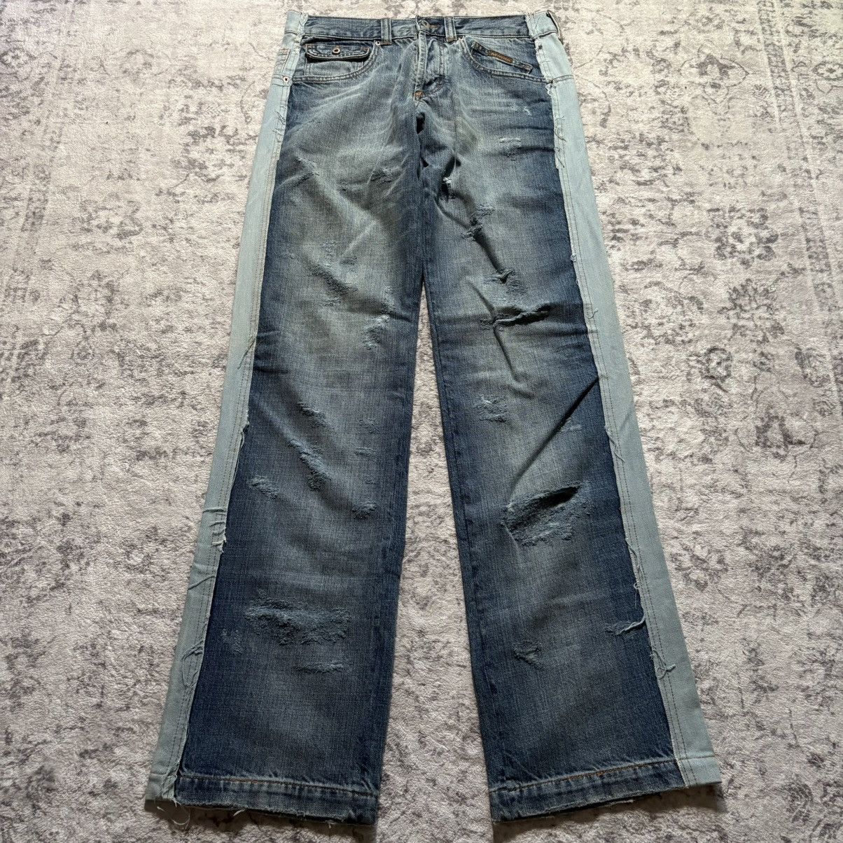 Dolce & Gabbana Dolce & Gabbana Hybrid Distressed Blue Denim Jeans | Size 31 Size US 32 / EU 48 - 1 Thumbnail