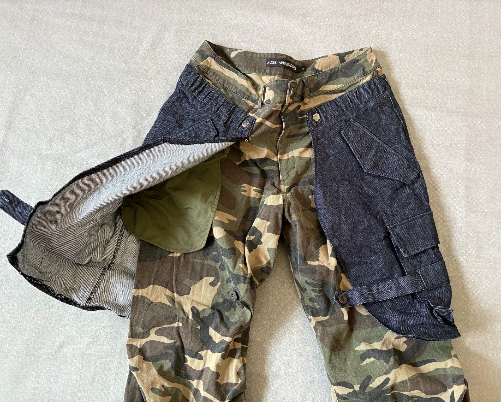 Other Andersson Bell Denim Camo Cargo Pants Button Strap Cuff Size US 32 / EU 48 - 7 Thumbnail