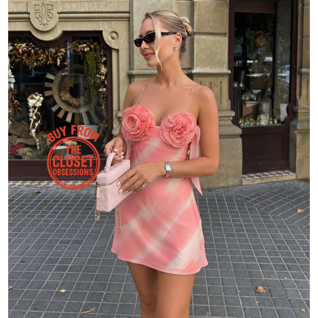 Mango MANGO Pink Rosette Mini Dress Coquette Barbiecore NWT Size M / US 6-8 / IT 42-44 - 7 Thumbnail
