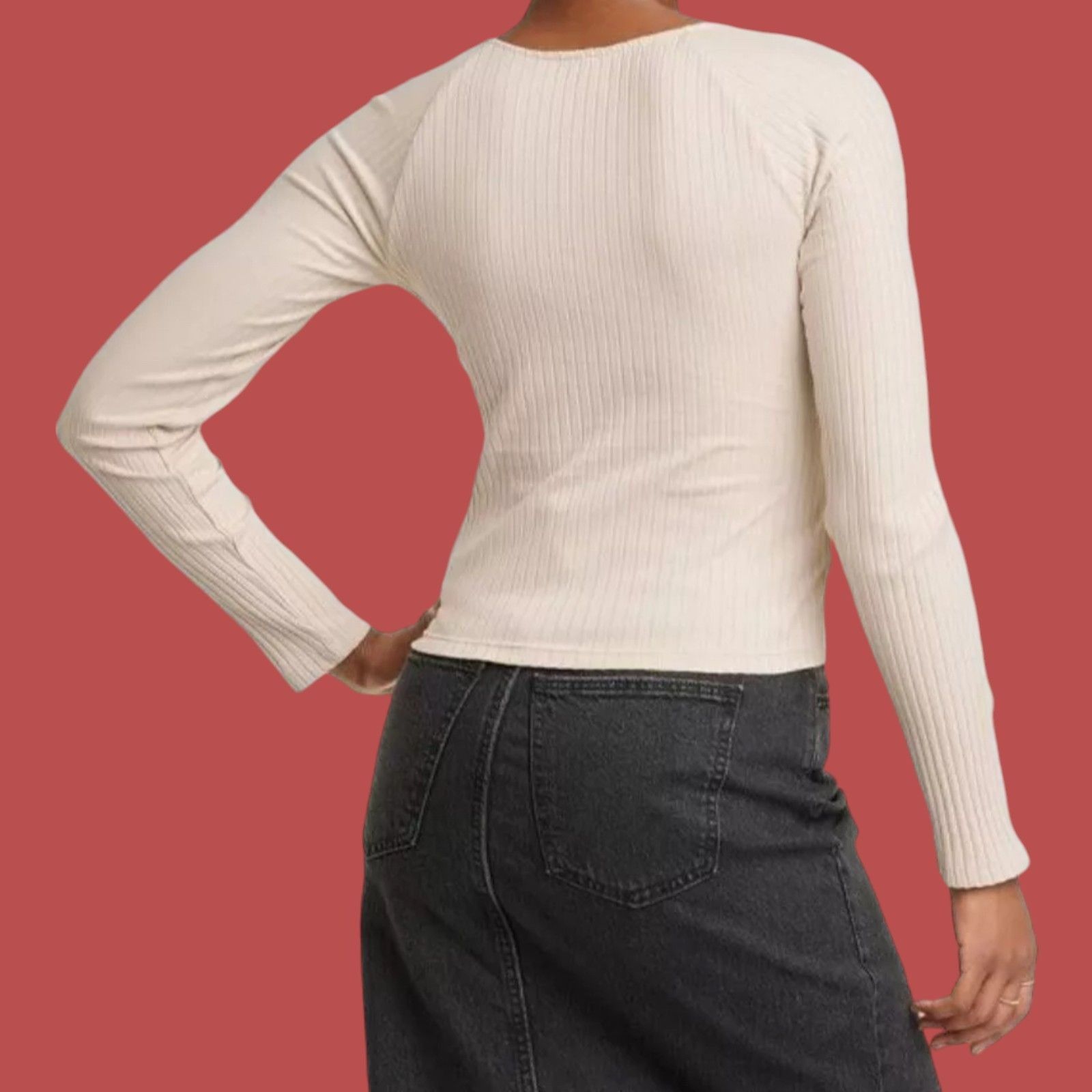 Other Universal Thread - Women's Slim Fit Long Sleeve V-Neck Wrap Size L / US 10 / IT 46 - 2 Thumbnail