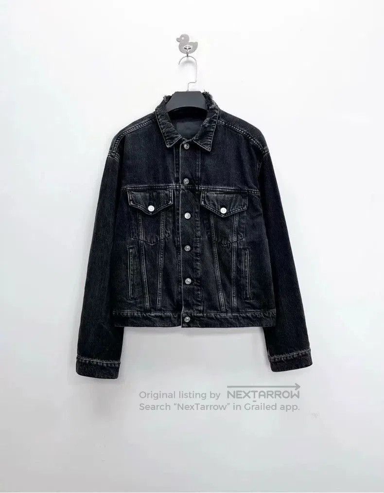 Balenciaga Balenciaga Black Distressed Denim Jacket. Size US M / EU 48-50 / 2 - 1 Thumbnail